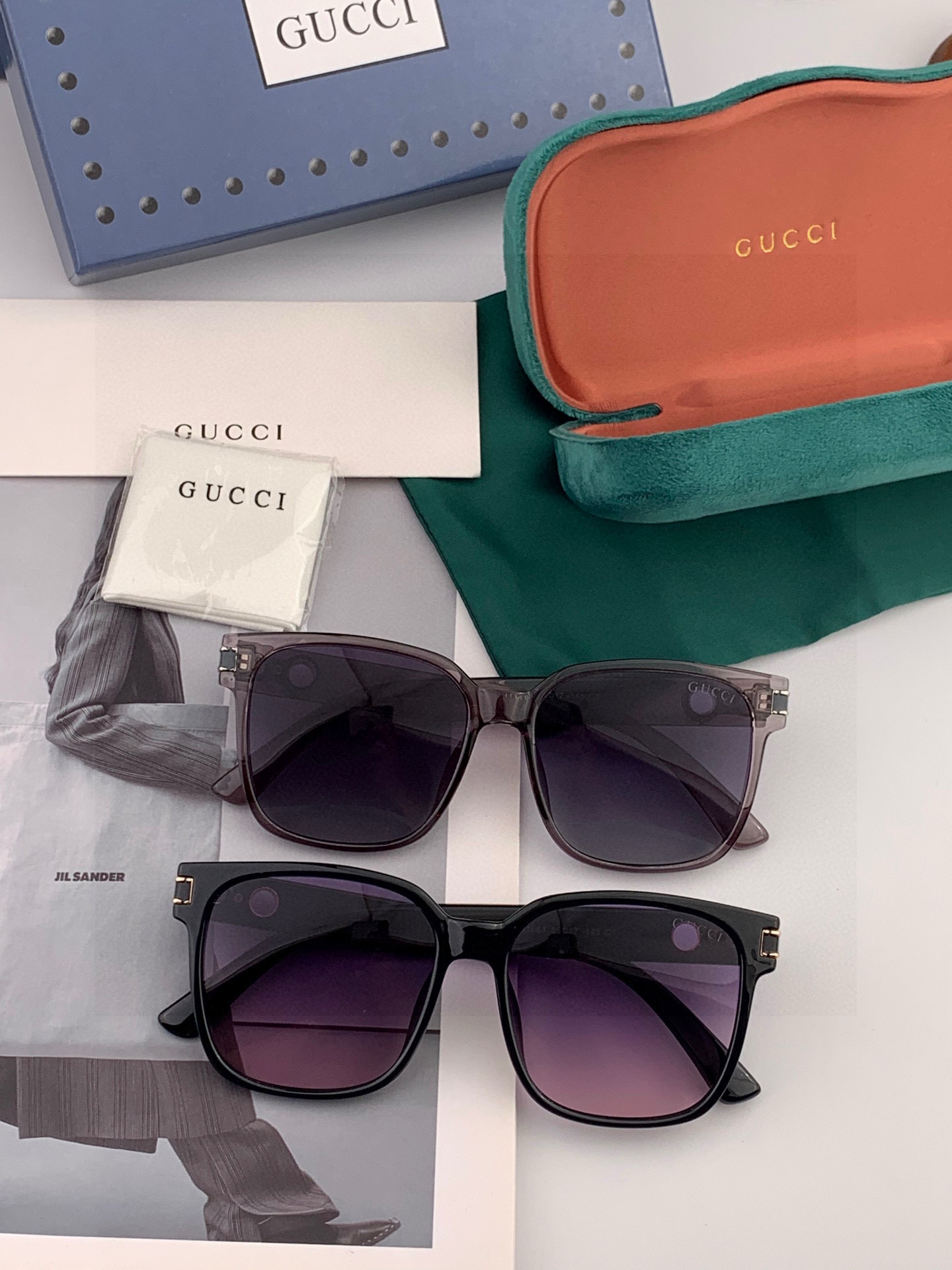 GUCCI 2025开春新款 最新款方框太阳镜 各路网红纷纷带起气场满分‼️ 俏皮甜美.上脸效果更佳.金