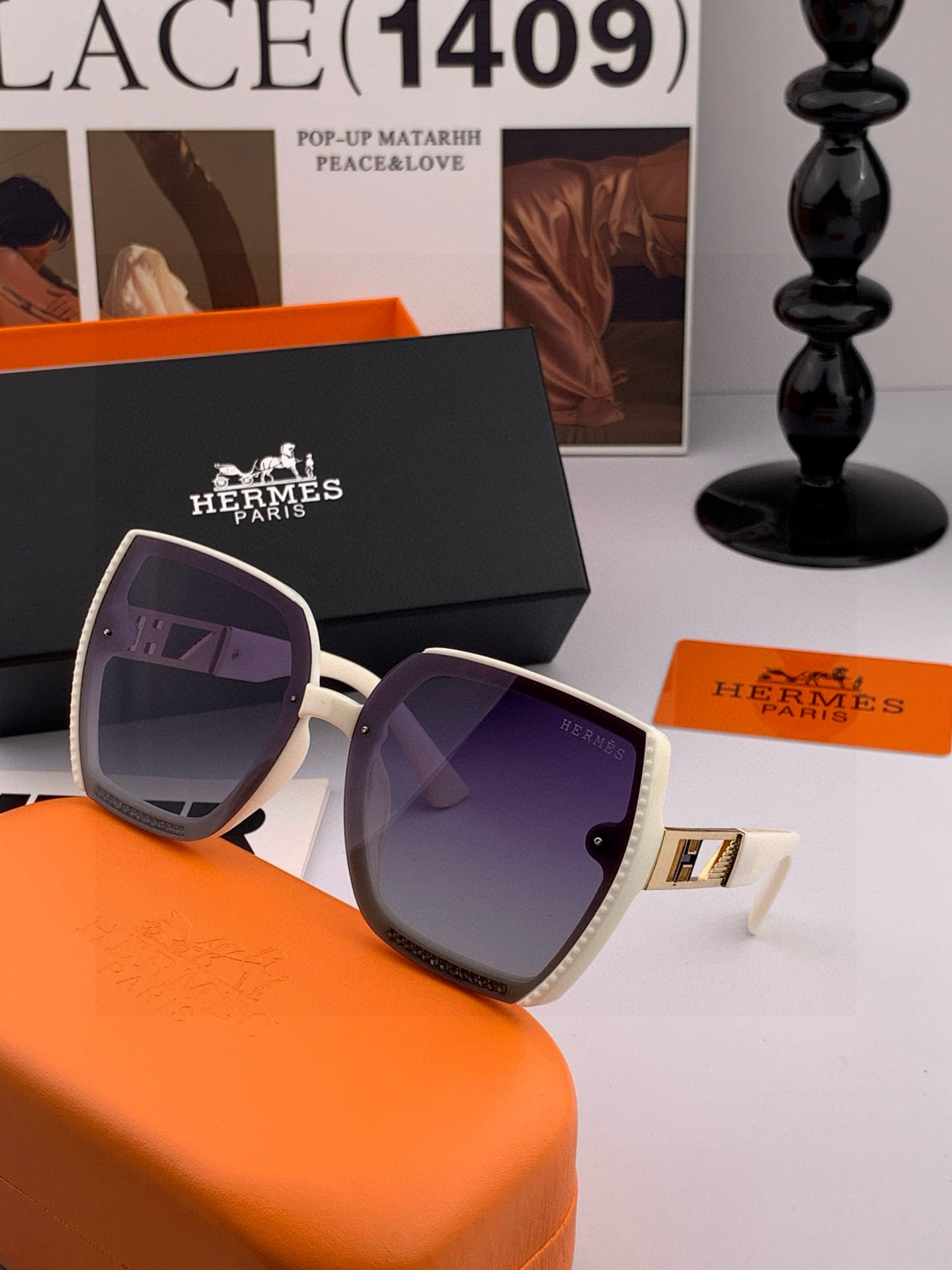 2025新款 爱马仕女士偏光太阳镜🕶️ 宝丽来高清镜片🎉高品质TR-90镜框 时尚百搭！型号：H2230