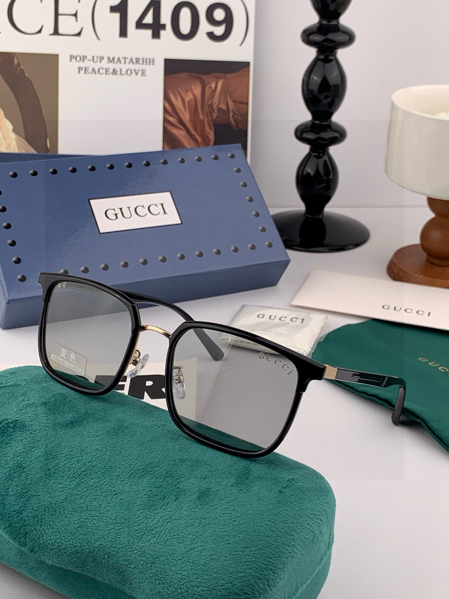 Gucci 。 高品质男女款墨镜 👍 进口宝丽来偏光镜片 。蛤蟆镜 开车钓鱼都可 。百搭显瘦墨镜韩版男士