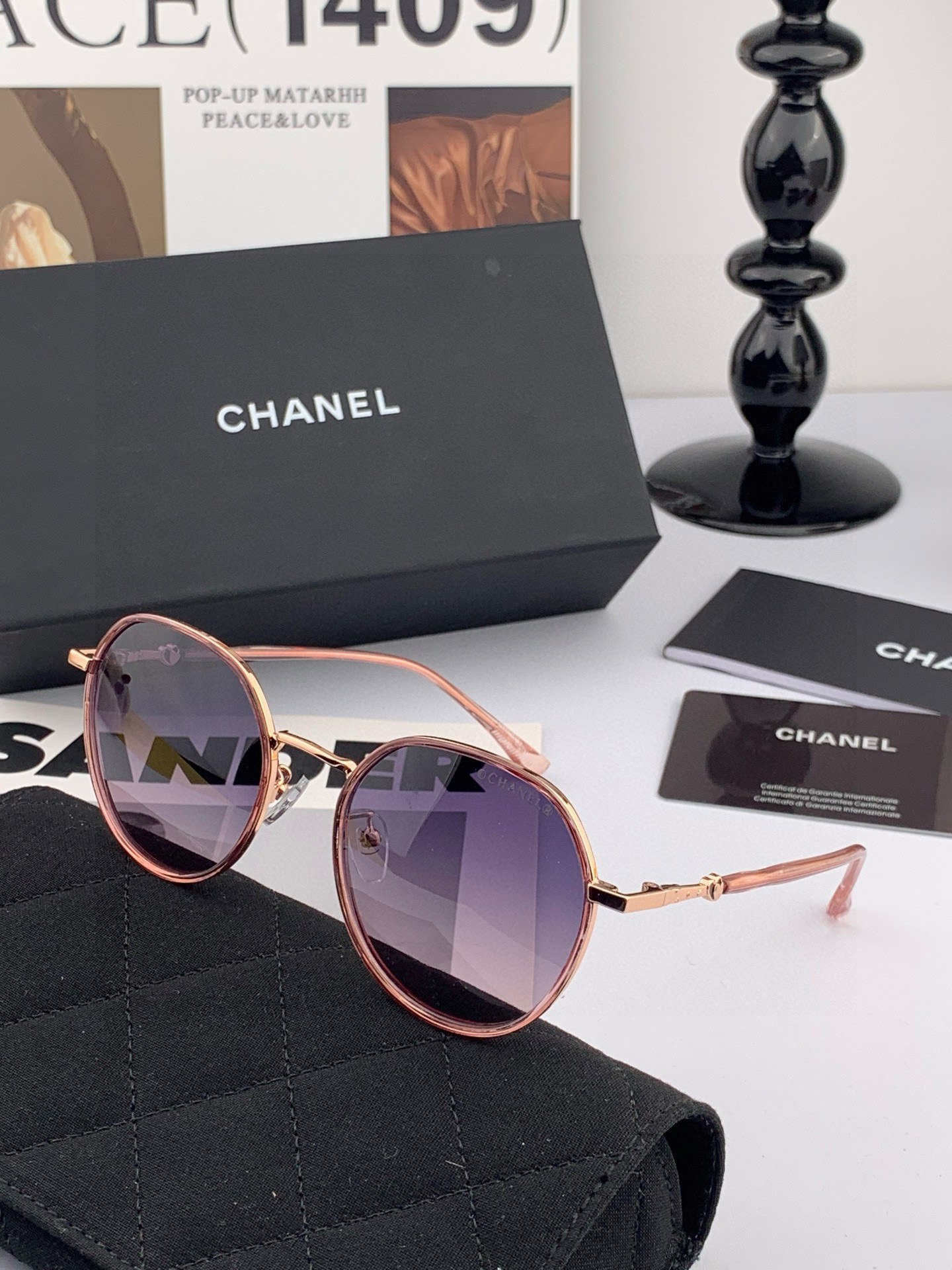 香奈儿 2025开春新款太阳镜 各路网红纷纷带起气场满分‼️ 俏皮甜美.上脸效果更佳.金属质感超好 型号