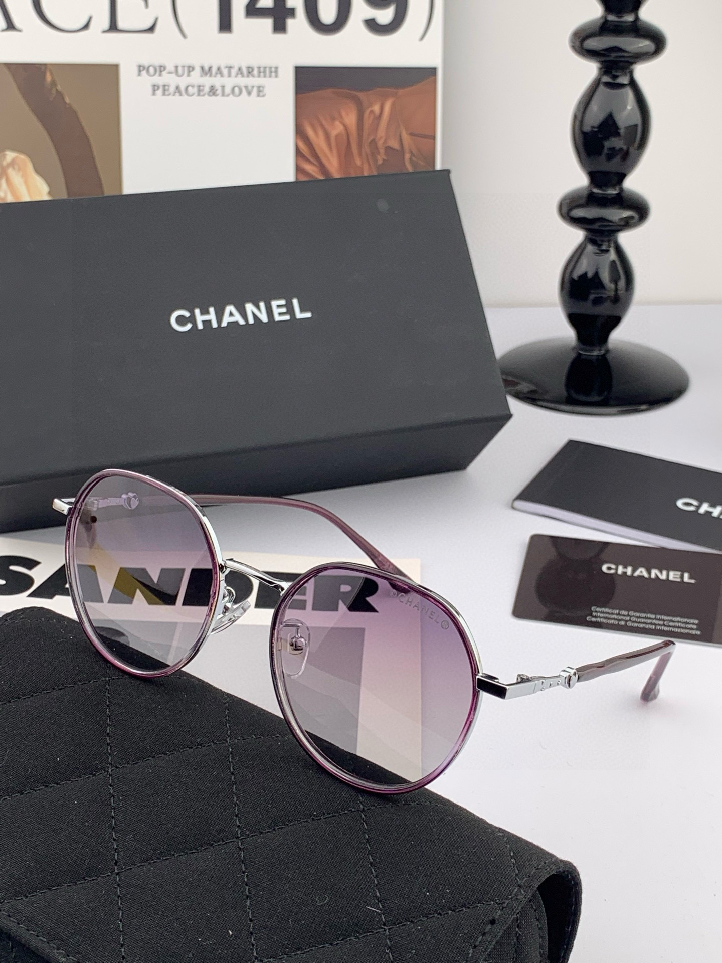 香奈儿 2025开春新款太阳镜 各路网红纷纷带起气场满分‼️ 俏皮甜美.上脸效果更佳.金属质感超好 型号