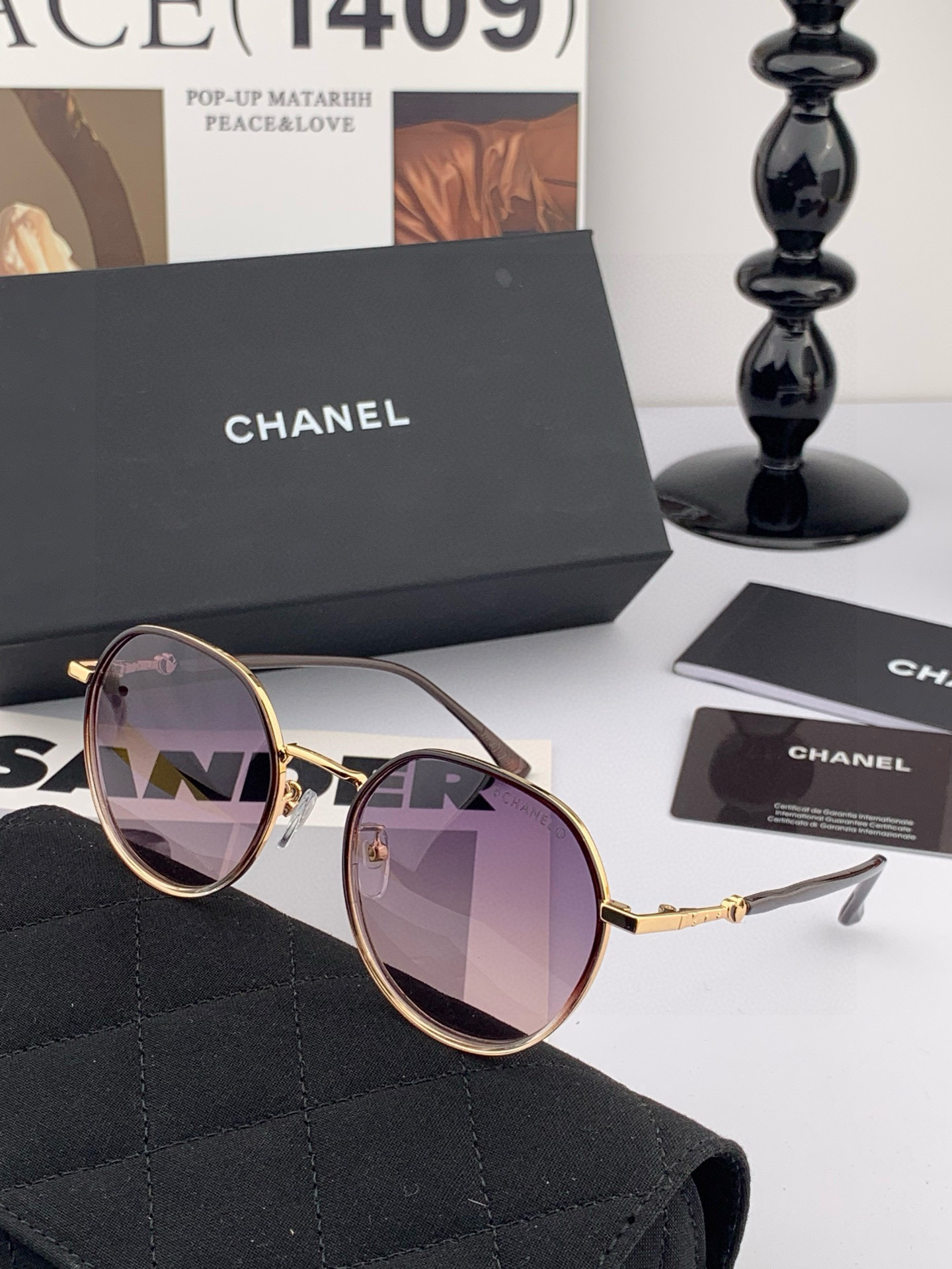 香奈儿 2025开春新款太阳镜 各路网红纷纷带起气场满分‼️ 俏皮甜美.上脸效果更佳.金属质感超好 型号