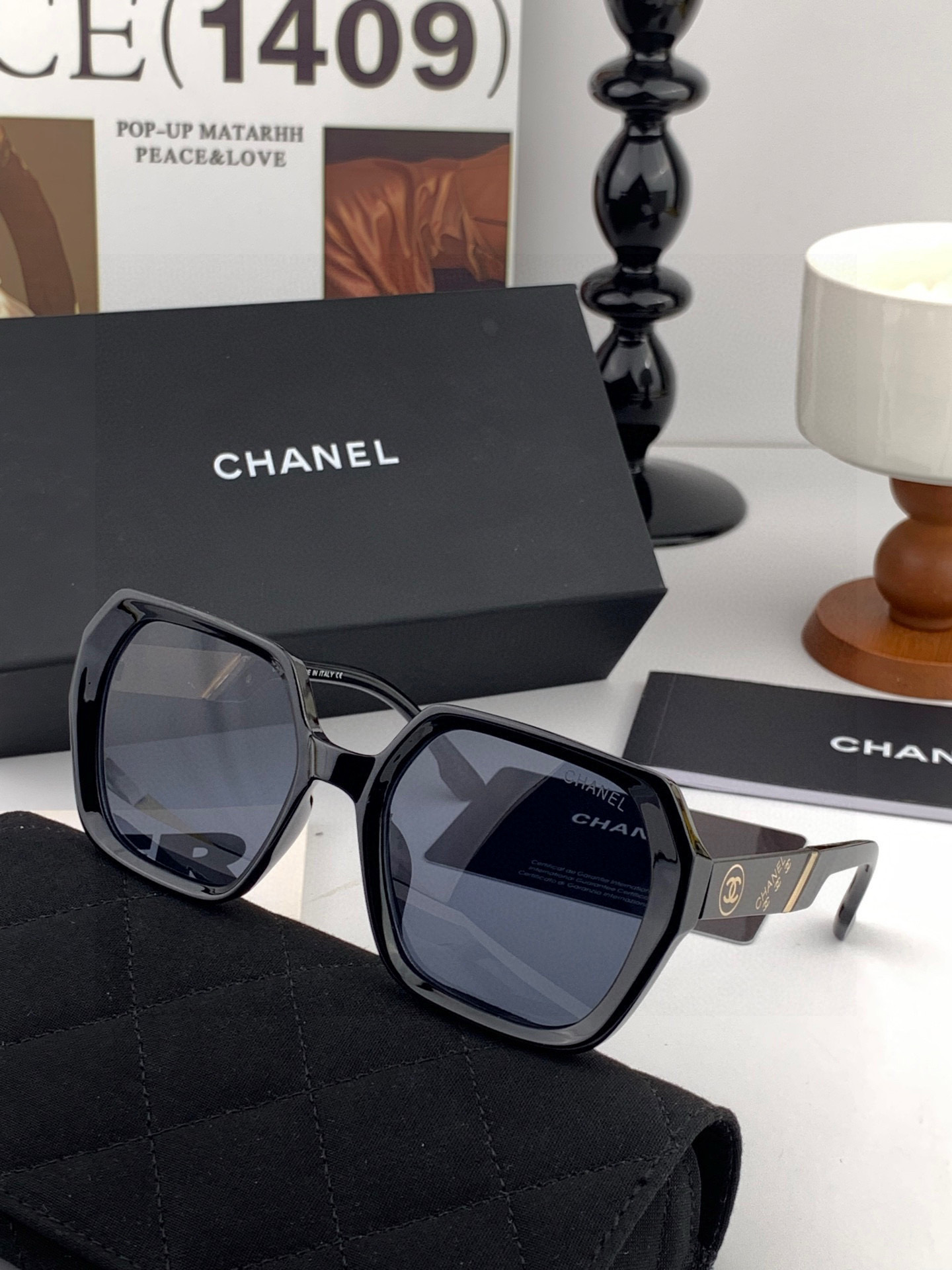 【CHANEL】香奈儿 2025新款潮流爆款 时尚方框太阳镜 佩戴舒适 网红潮款墨镜 女士高清加厚偏光太