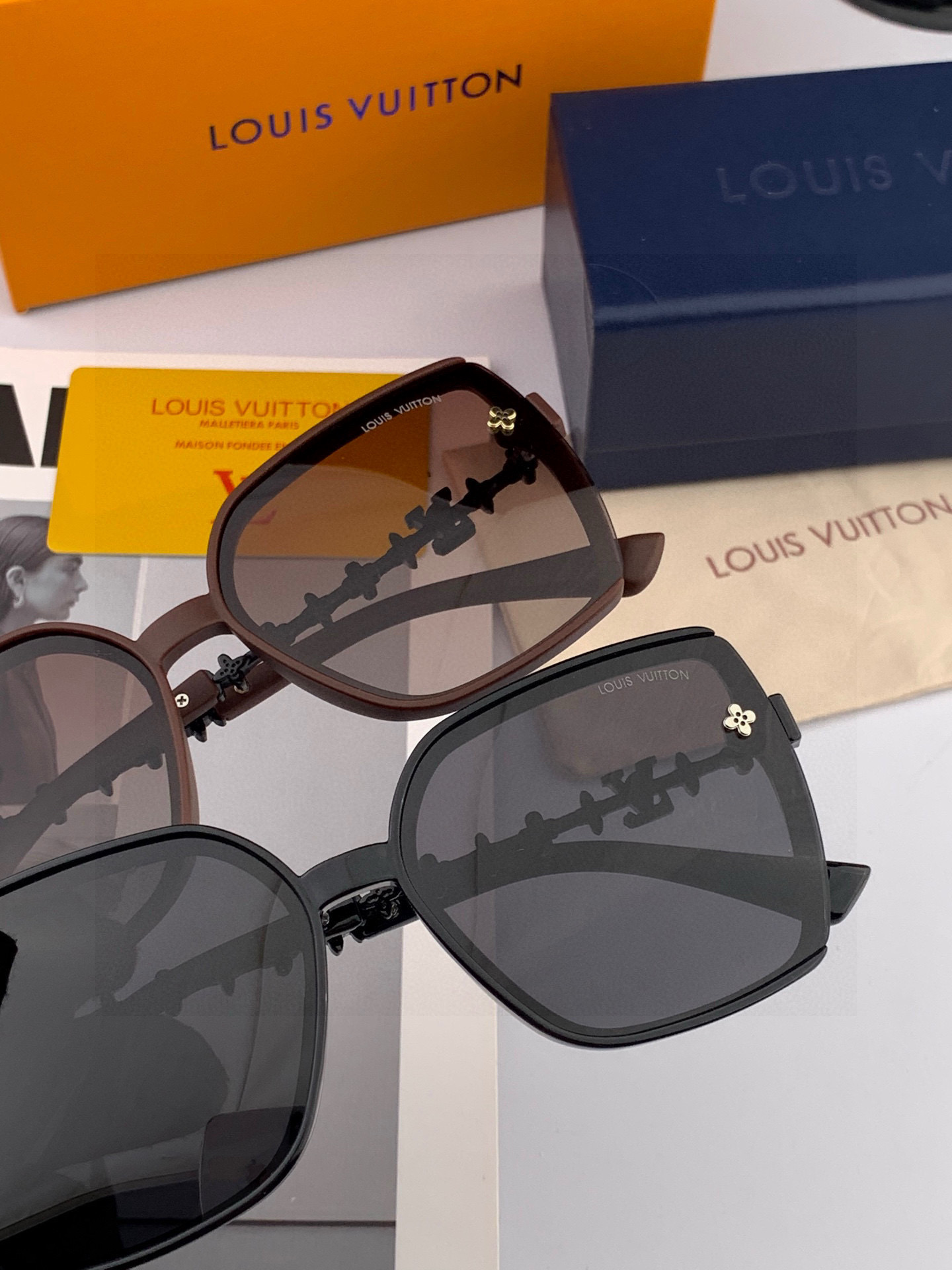 【TR偏光系列】lv大框太阳镜墨镜经典的方框设计，不挑脸型，无论搭配大衣还是连衣裙都非常显气质偏光镜片预