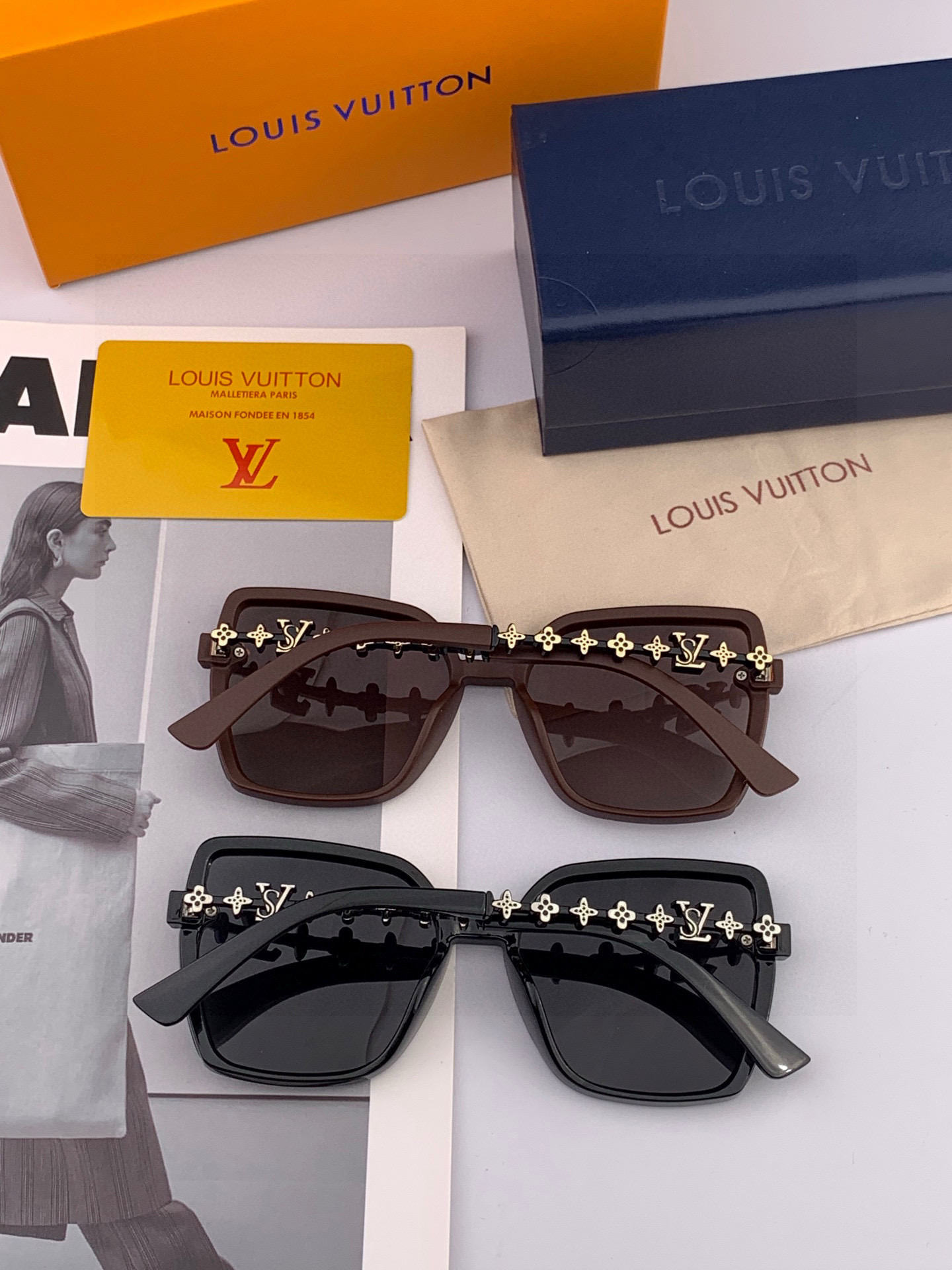 【TR偏光系列】lv大框太阳镜墨镜经典的方框设计，不挑脸型，无论搭配大衣还是连衣裙都非常显气质偏光镜片预