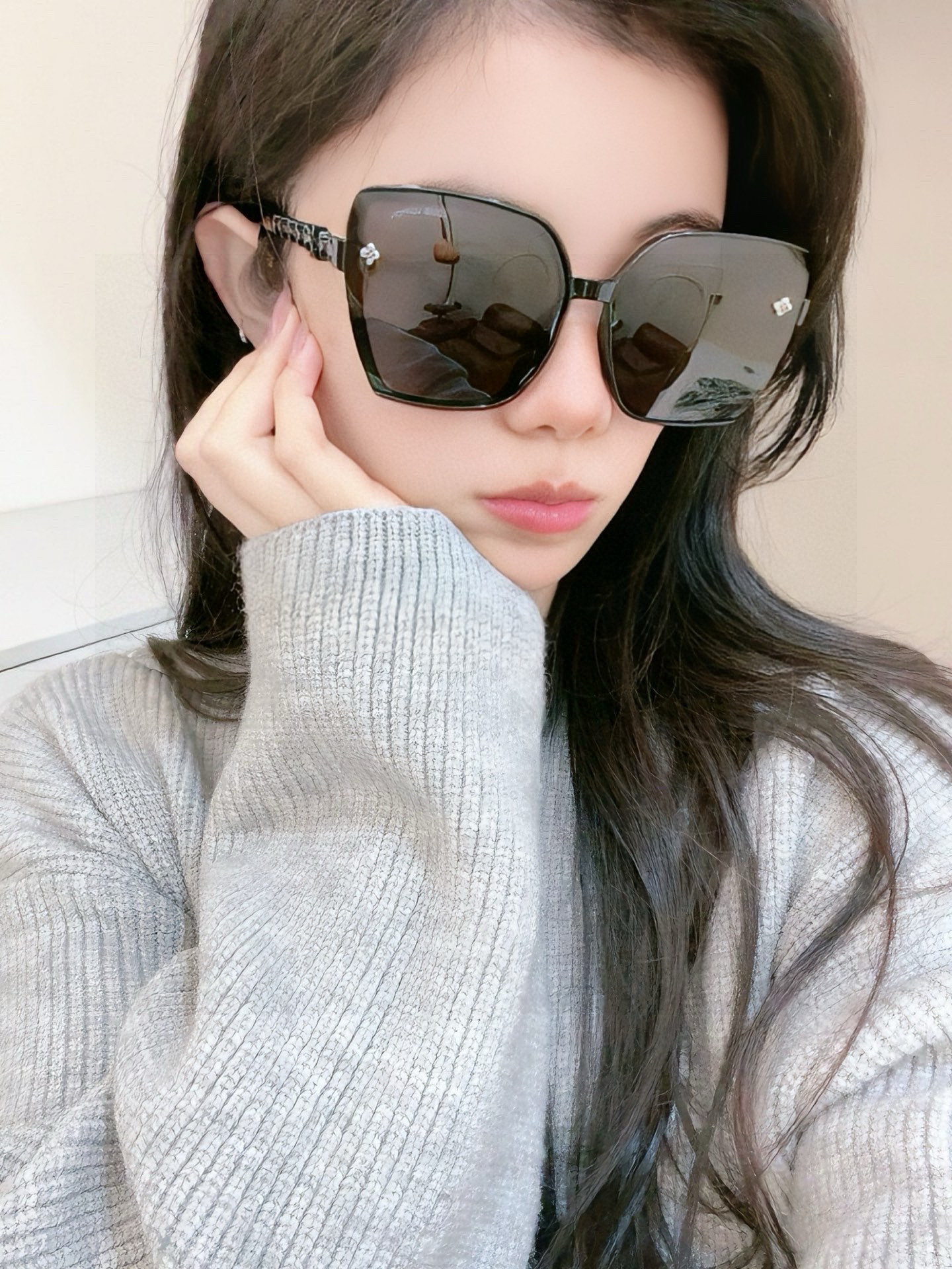 【TR偏光系列】lv大框太阳镜墨镜经典的方框设计，不挑脸型，无论搭配大衣还是连衣裙都非常显气质偏光镜片预