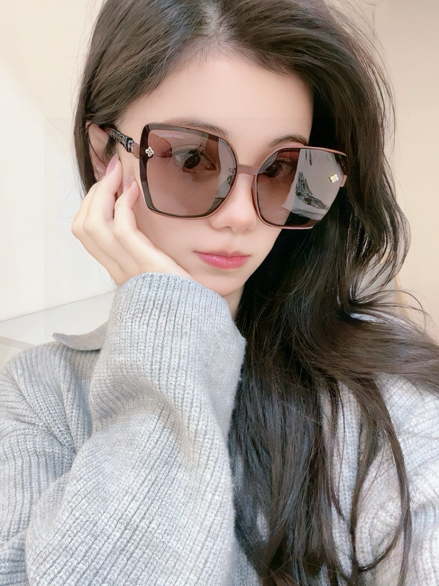 【TR偏光系列】lv大框太阳镜墨镜经典的方框设计，不挑脸型，无论搭配大衣还是连衣裙都非常显气质偏光镜片预