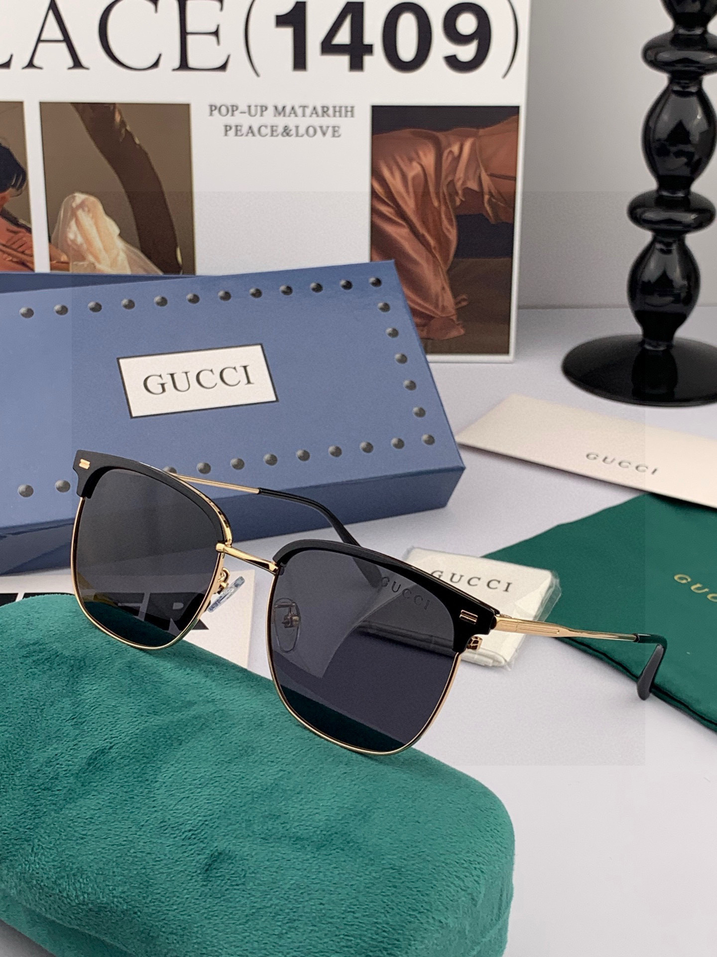 Gucci 。 高品质男女款墨镜 👍 进口宝丽来偏光镜片 。蛤蟆镜 开车钓鱼都可 。百搭显瘦墨镜韩版男士