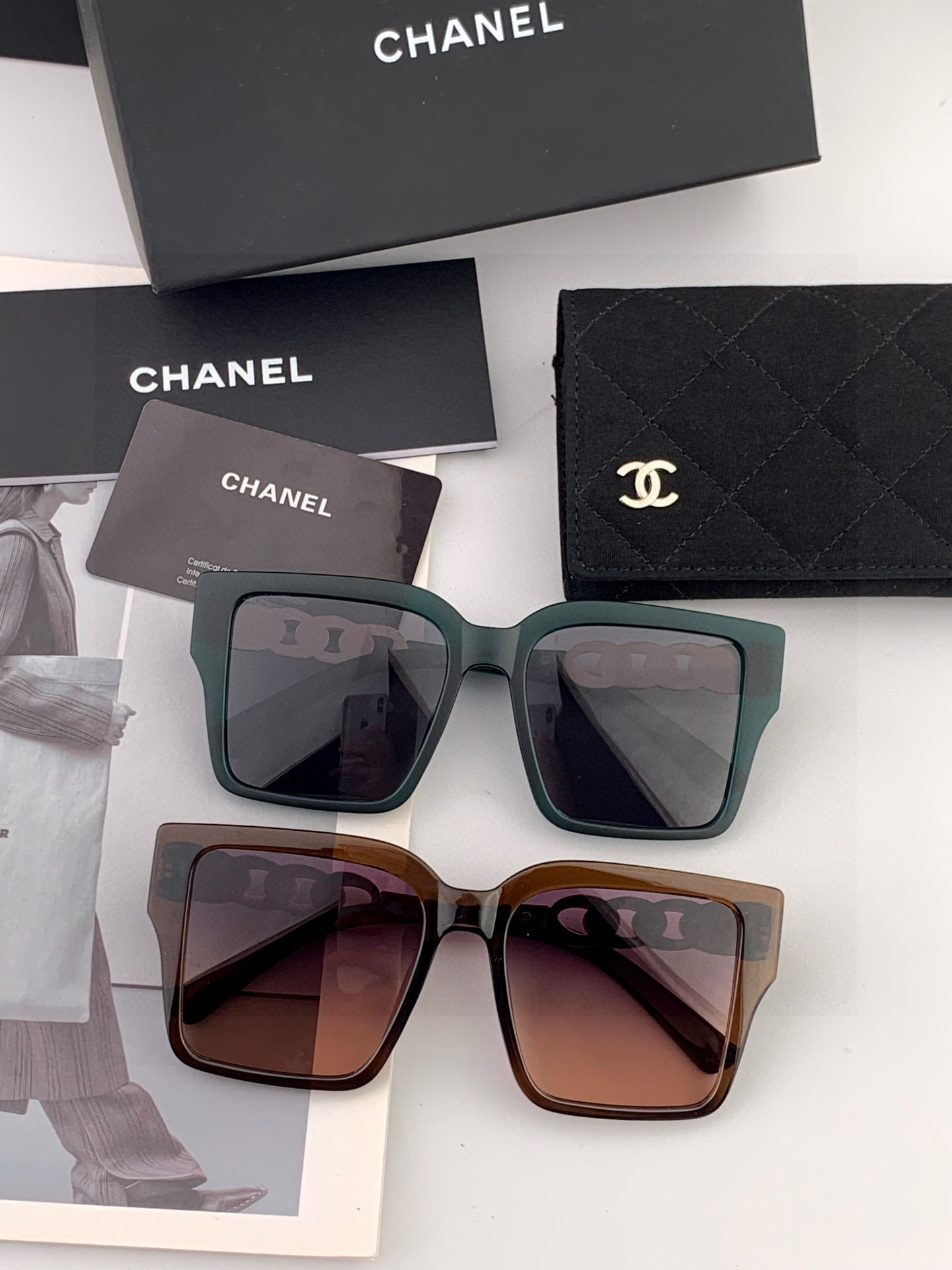 🎊。Chane✨新款女装太阳眼镜 镜腿高档 香奈儿专属LOGO使眼镜更具有国际大牌范 ☺️😘工艺精湛 高