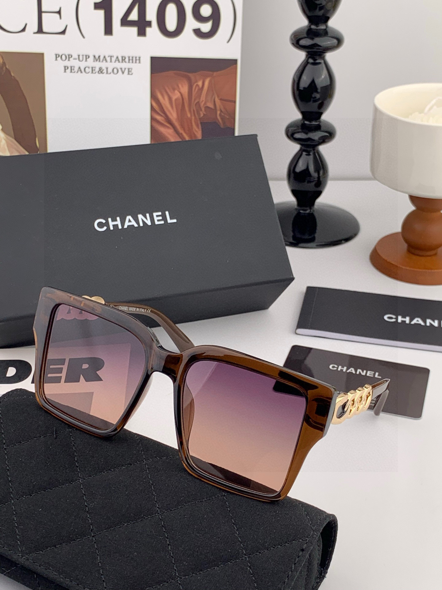 🎊。Chane✨新款女装太阳眼镜 镜腿高档 香奈儿专属LOGO使眼镜更具有国际大牌范 ☺️😘工艺精湛 高