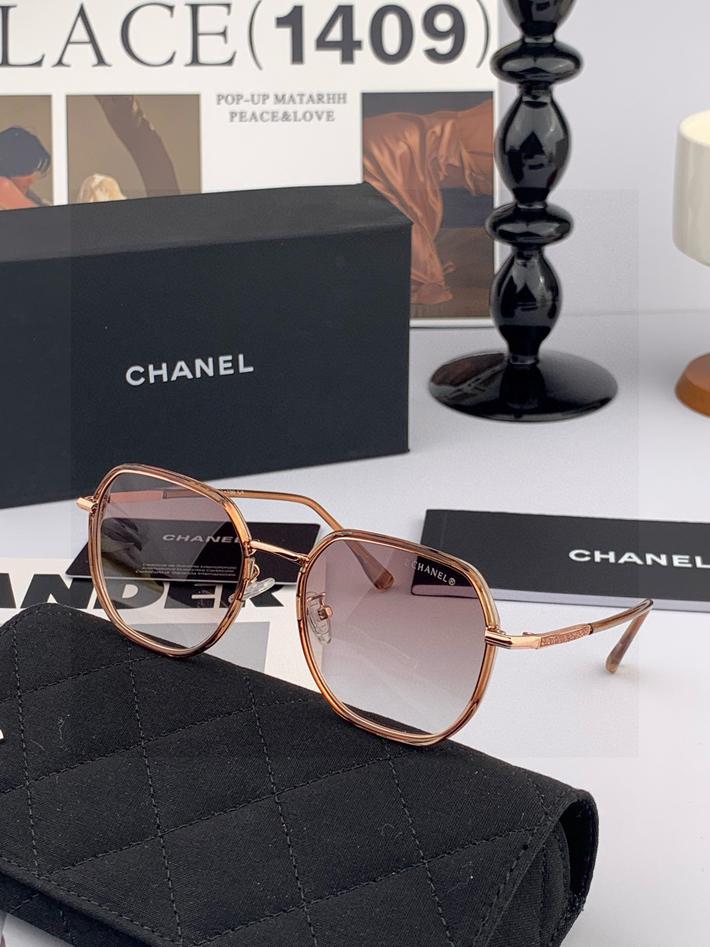 新品CHANEL 香奈儿太阳镜以独特魅力和前卫风格诠释春夏最新眼镜，质感超好佩带舒适 型号：CH9375