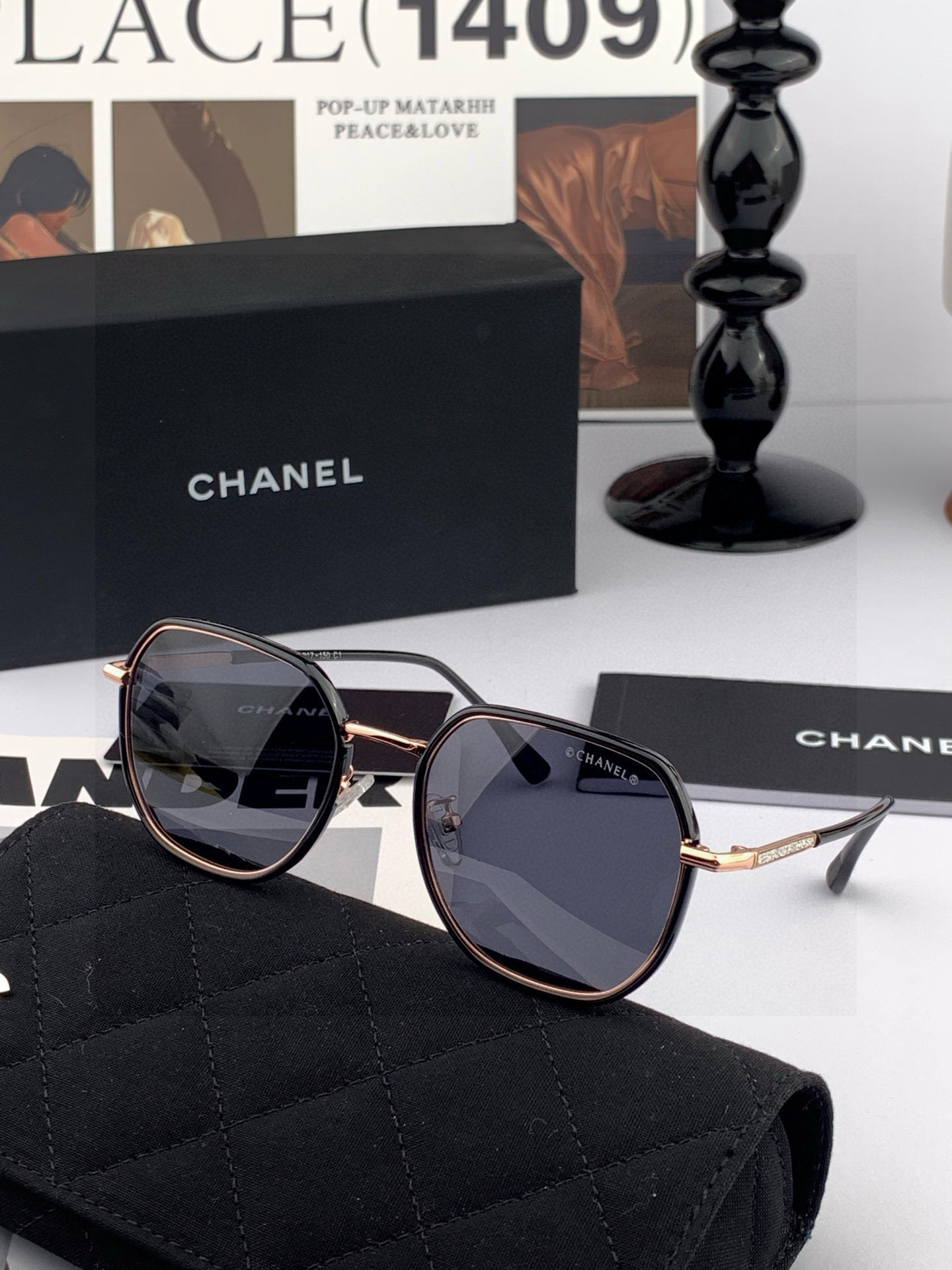 新品CHANEL 香奈儿太阳镜以独特魅力和前卫风格诠释春夏最新眼镜，质感超好佩带舒适 型号：CH9375