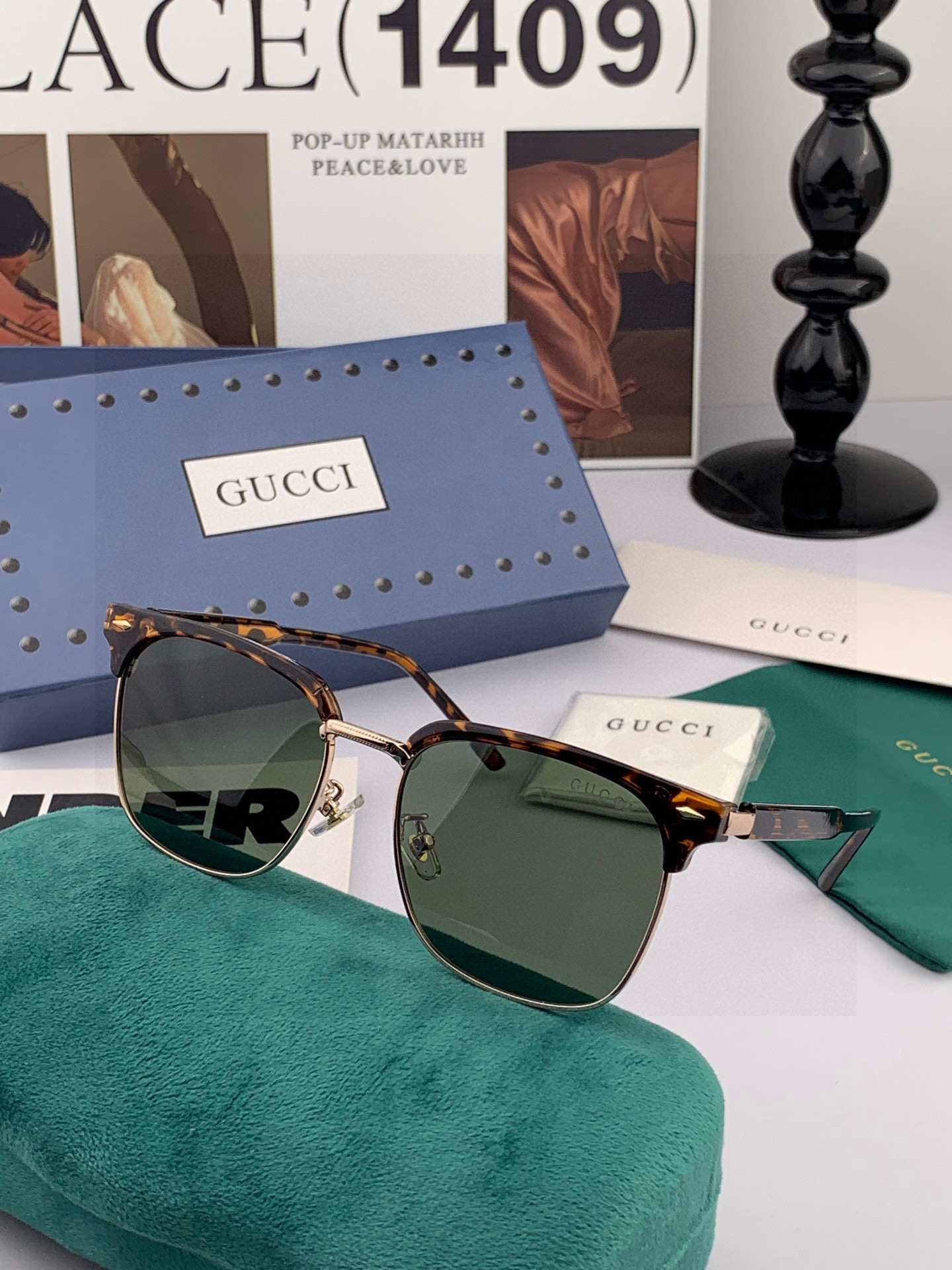 🔺 【GUCCI-偏光太阳镜】2025开春新款 潮流爆款 时尚方框偏光太阳镜 高品质 佩戴舒适 网红潮款