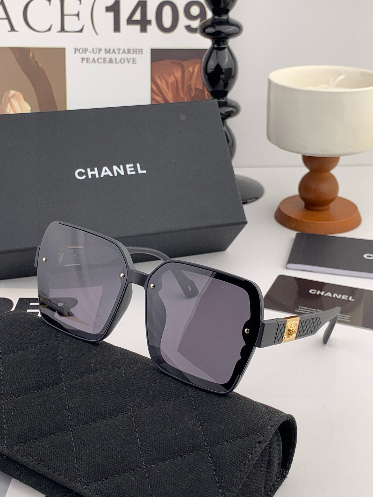 【CHANEL】香奈儿 2025新款潮流爆款 时尚方框太阳镜 佩戴舒适 网红潮款墨镜 女士高清加厚偏光太