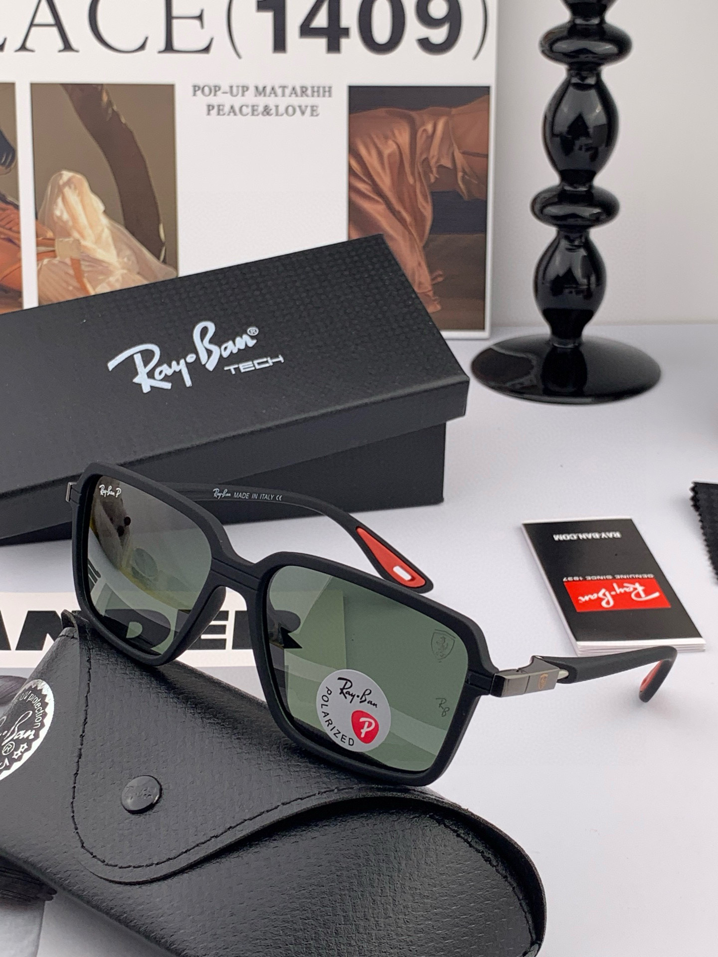 官方同步 品牌:雷朋经典男女士玻璃太阳镜 材质：美国宝丽来高清防爆钢化玻璃镜片 型号：RB3443