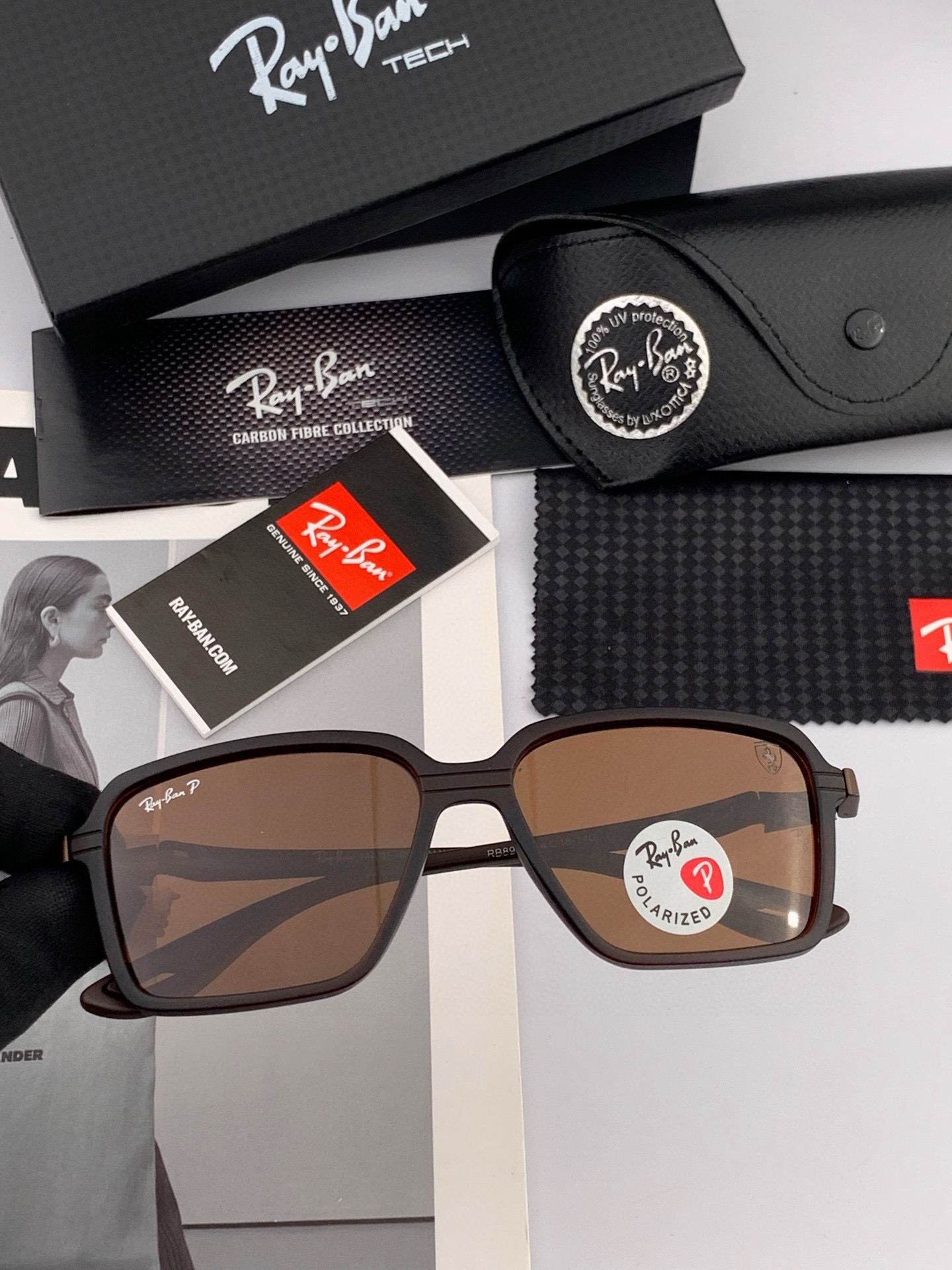 官方同步 品牌:雷朋经典男女士玻璃太阳镜 材质：美国宝丽来高清防爆钢化玻璃镜片 型号：RB3443