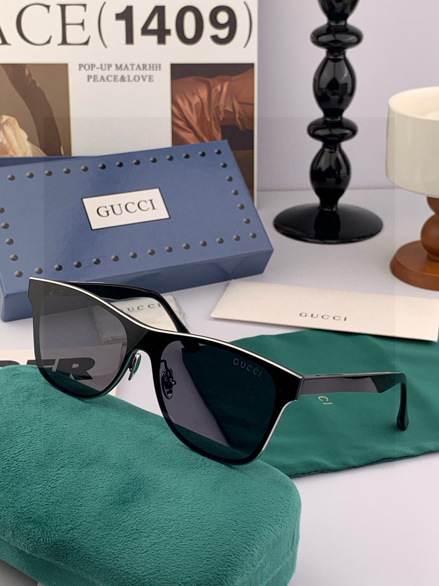 连体镜GUCCI2025开春新款一体镜 大框太阳镜男女同款 😎 爆款大框尼龙太阳镜 超逼格超酷 镜腿品牌