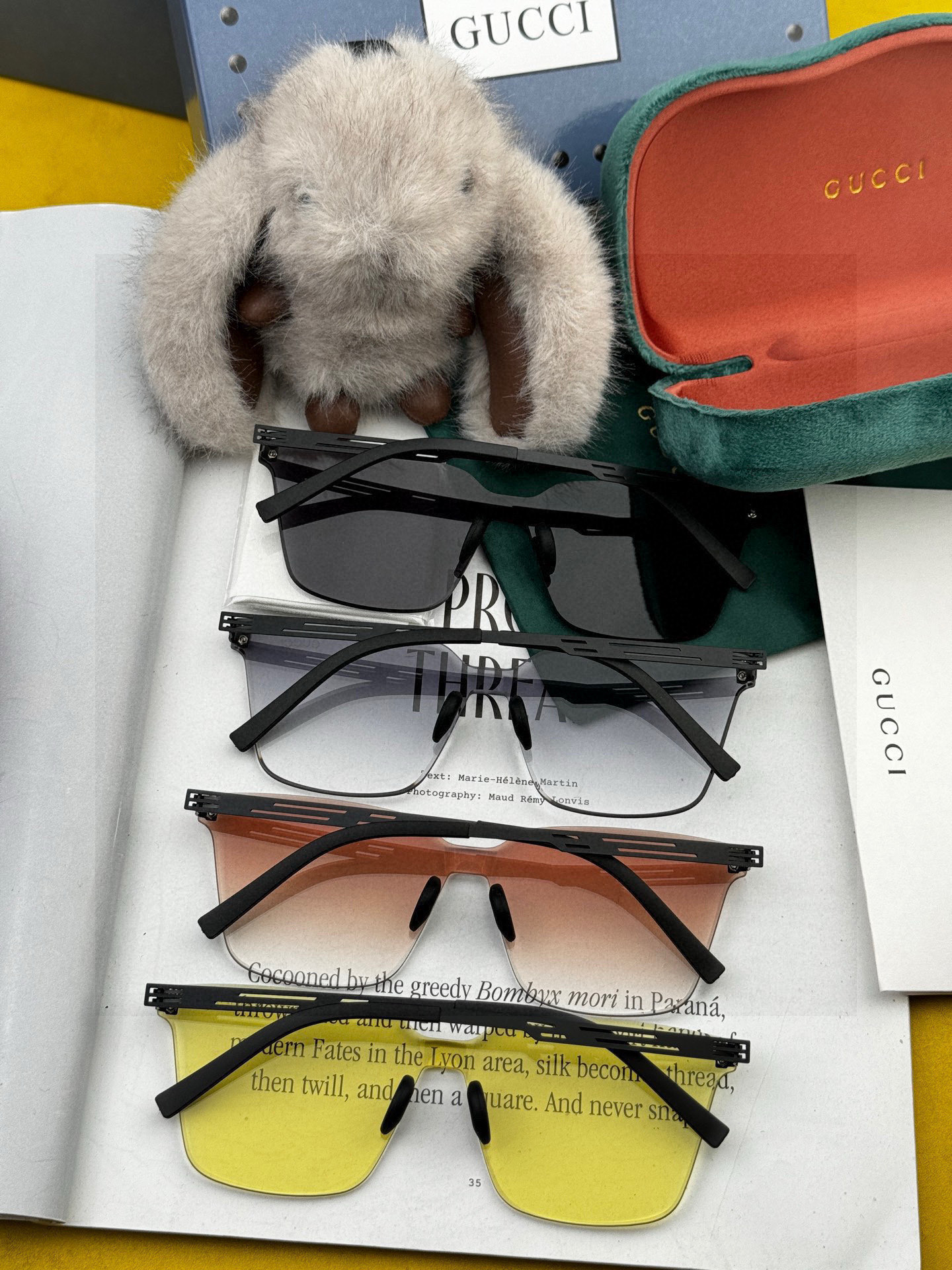 GUCC* 2025 新款男女情侣款太阳iP电镀永不褪色 卖点：超轻超有弹性整幅眼镜无螺丝重要的是压不坏