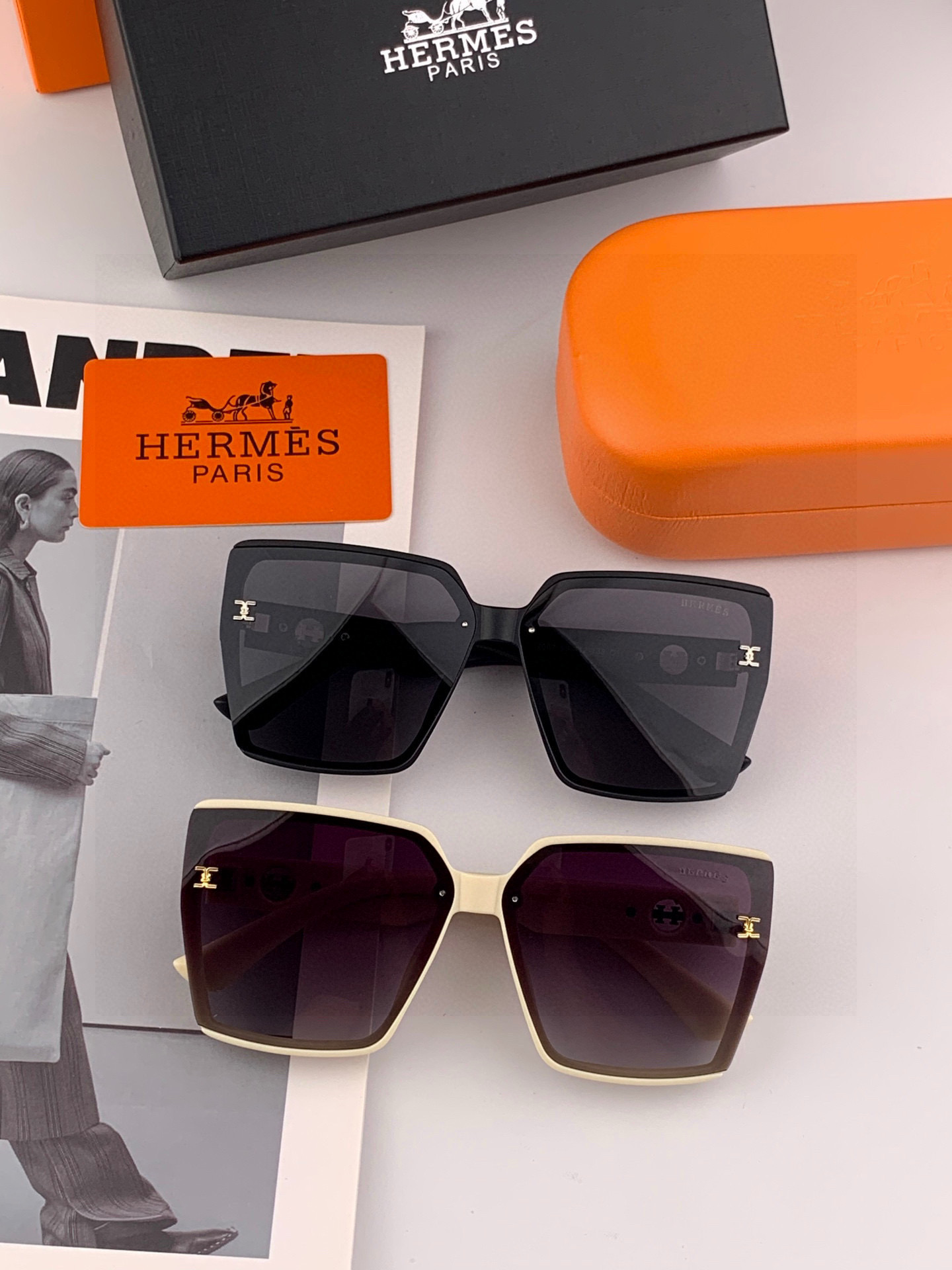 【TR偏光系列】爱马仕 经典的方框设计，不挑脸型，无论搭配大衣还是连衣裙都非常显气质尼龙偏光镜片预防紫外