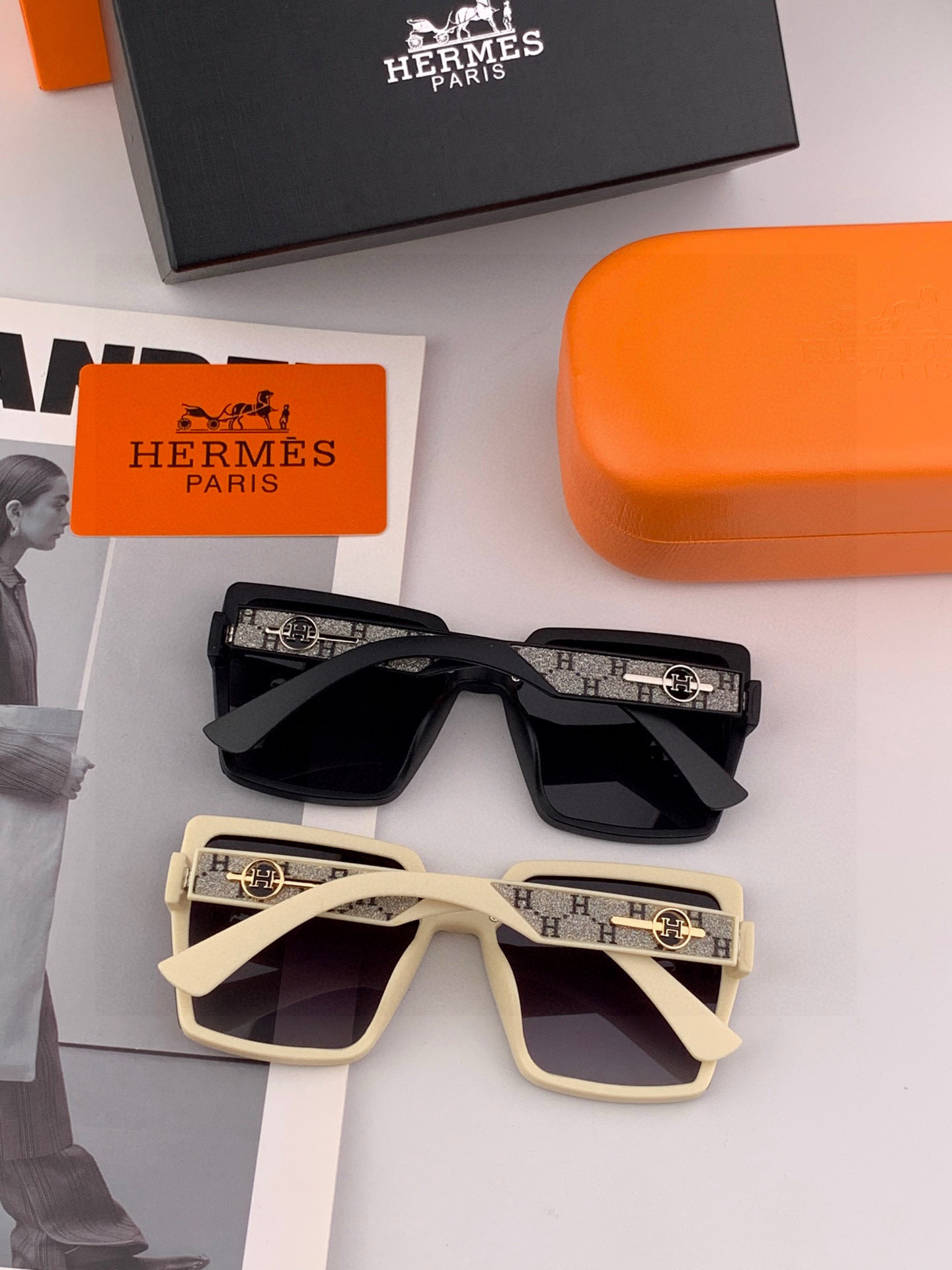 【TR偏光系列】爱马仕 经典的方框设计，不挑脸型，无论搭配大衣还是连衣裙都非常显气质尼龙偏光镜片预防紫外