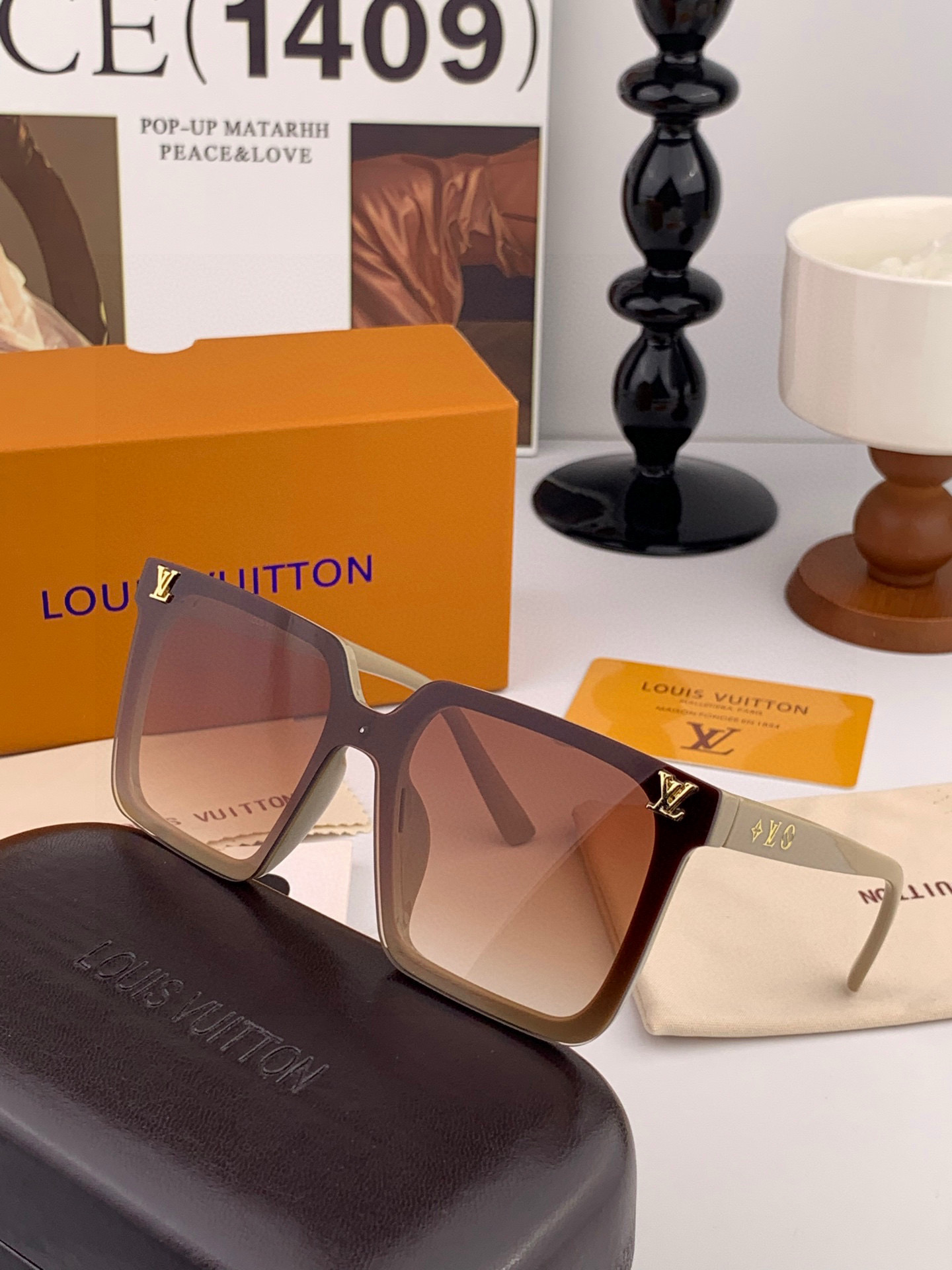 🔺LV🔻2025早春新款，众多明星同款[色]LV‼️‼️新款大框墨镜 ，🌈🌈宝丽来超清太阳镜🔝🔝型号：L