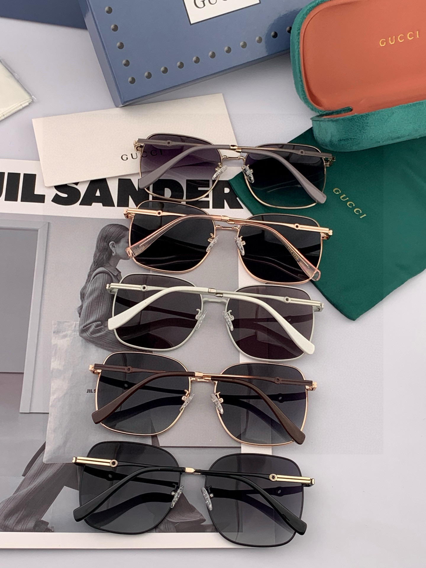 【尼龙偏光系列】GUCCI太阳镜墨圆框设计，不挑脸型，无论搭配大衣还是连衣裙都非常显气质尼龙偏光镜片预防