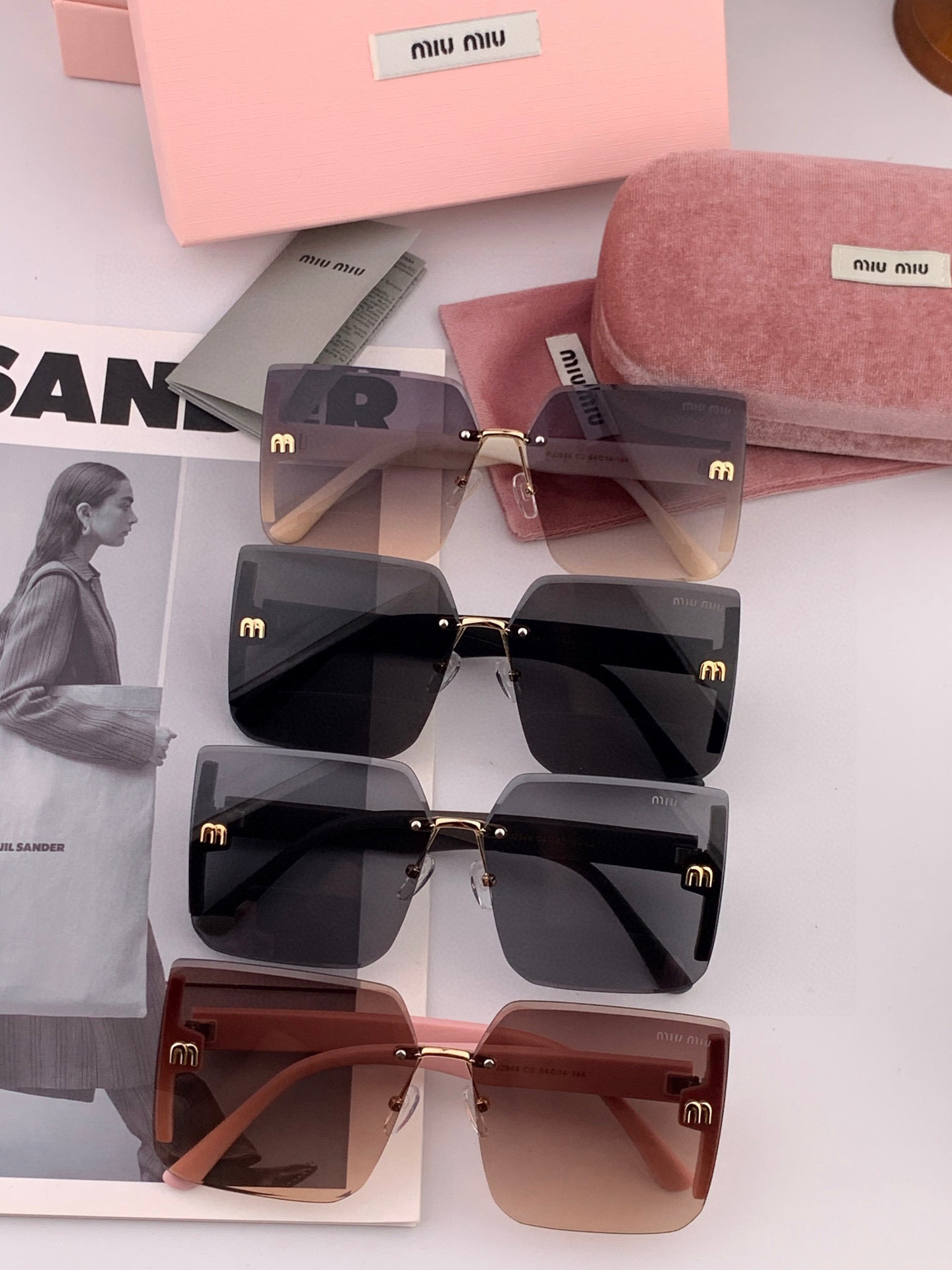 🔺 【缪缪 】2025开春新款 潮流爆款 时尚方框太阳镜 高品质 佩戴舒适 网红潮款墨镜 女士高清太阳镜