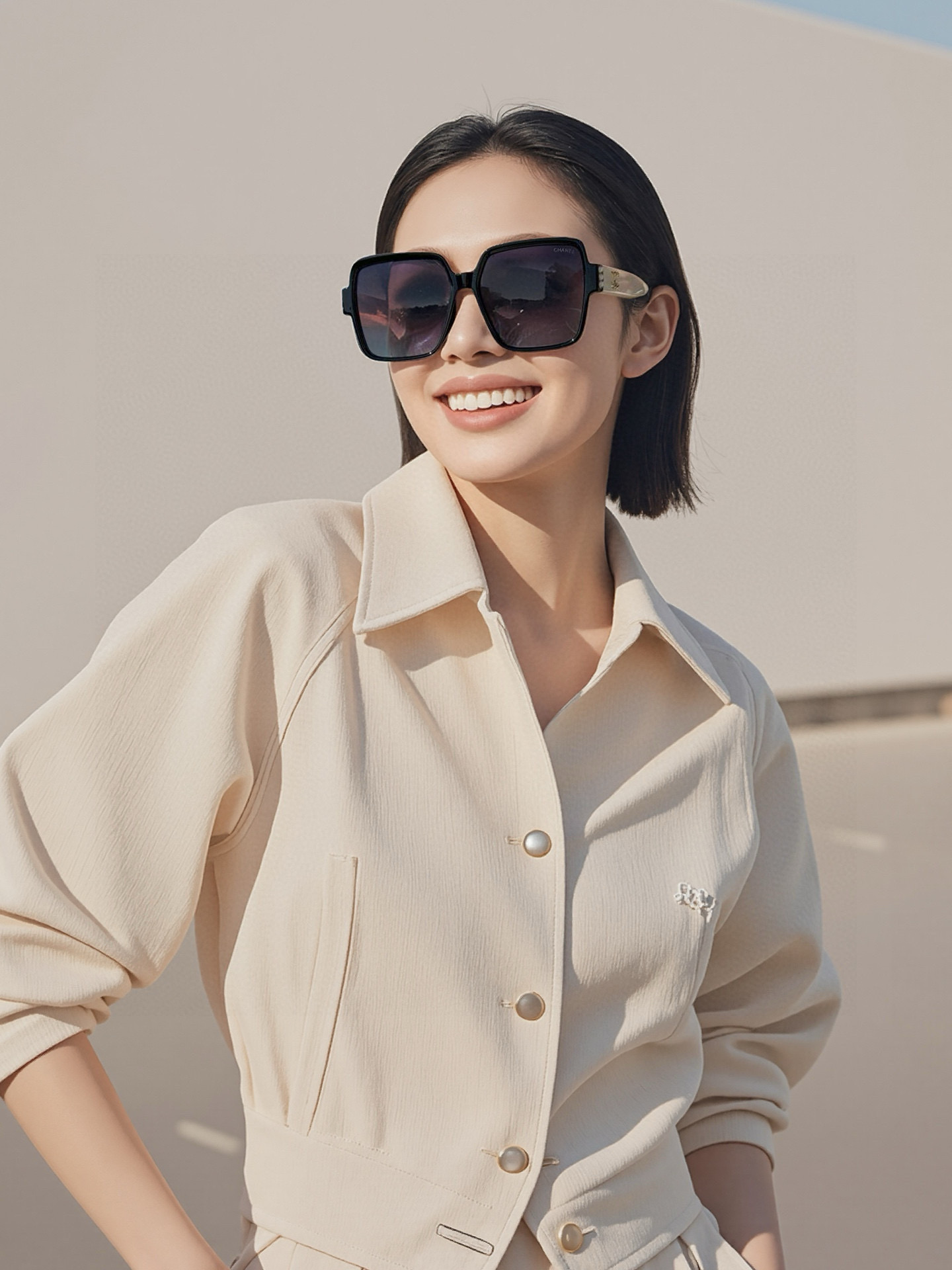 【CHANEL】香奈儿 2025新款潮流爆款 时尚方框太阳镜 佩戴舒适 网红潮款墨镜 女士高清加厚偏光太