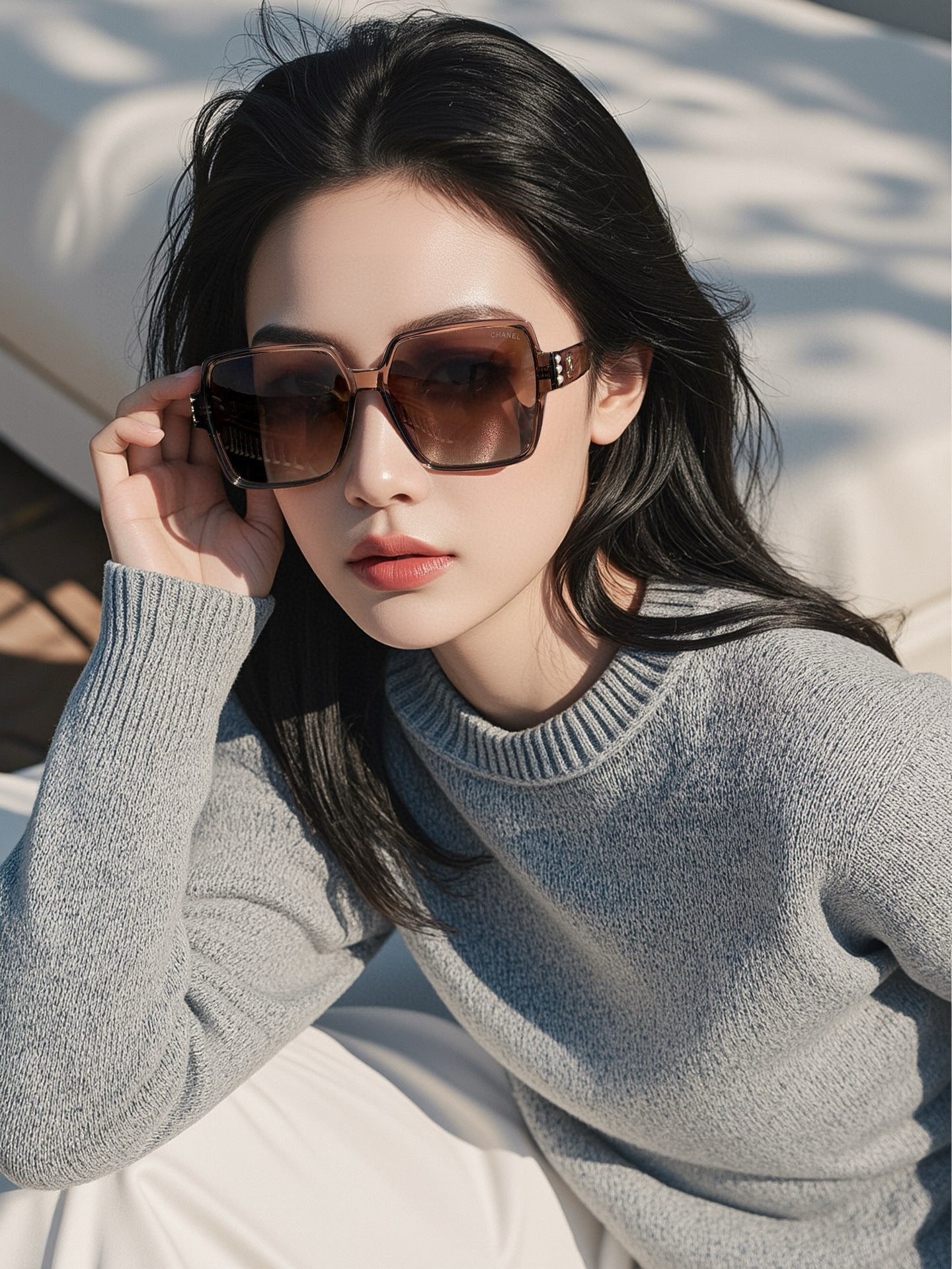 【CHANEL】香奈儿 2025新款潮流爆款 时尚方框太阳镜 佩戴舒适 网红潮款墨镜 女士高清加厚偏光太