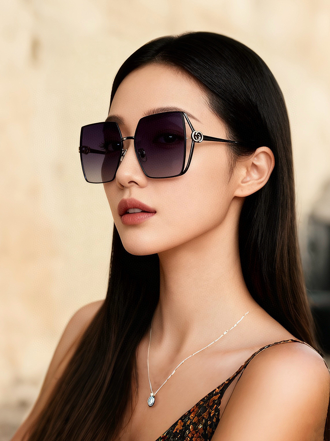 🔺 【GUCCI】2025开春新款 潮流爆款 时尚方框偏光太阳镜 高品质 佩戴舒适 网红潮款墨镜 女士高