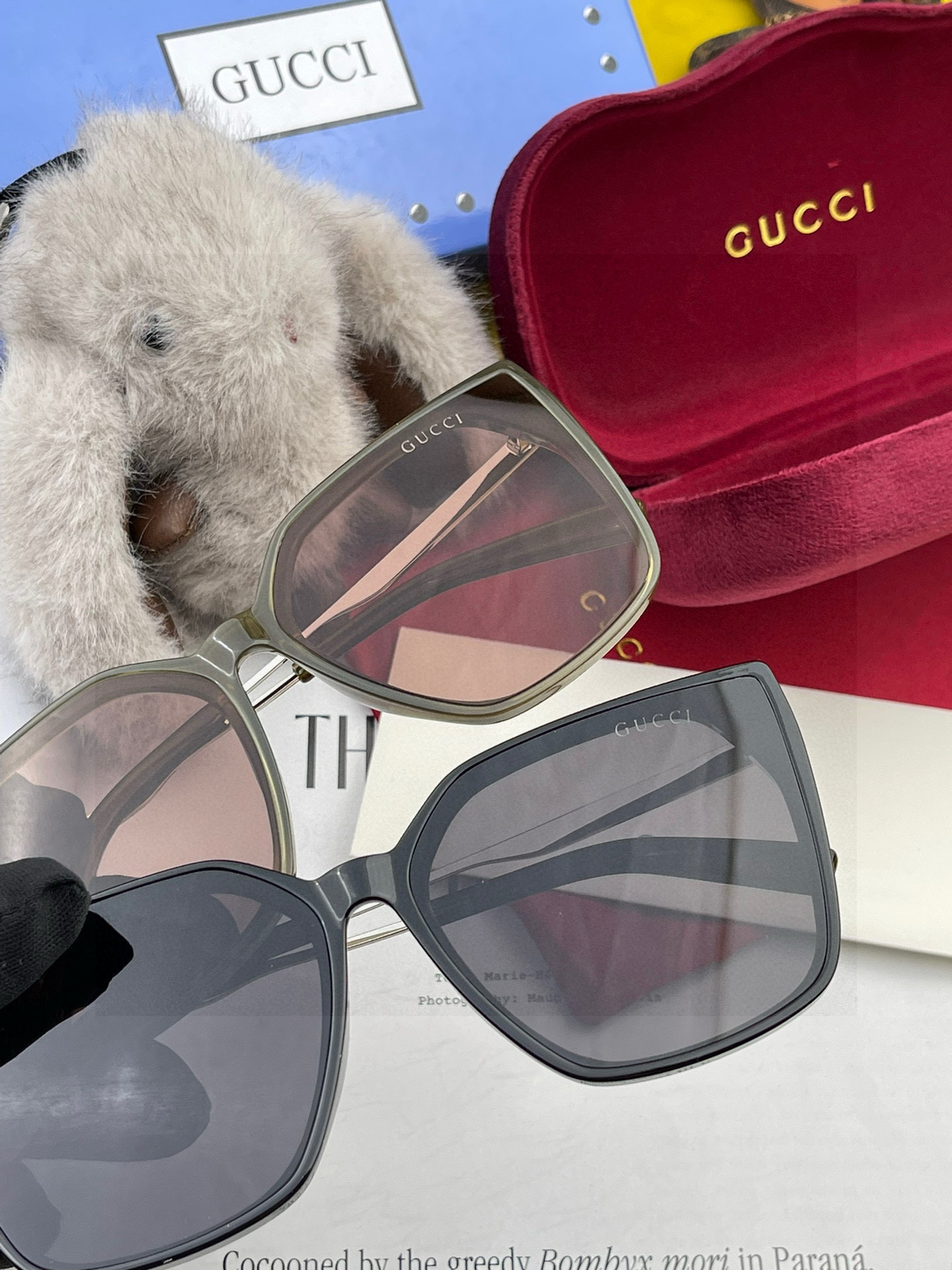 🔺 【GUCCI】2025开春新款 潮流爆款 时尚方框偏光太阳镜 高品质 佩戴舒适 网红潮款墨镜 女士高