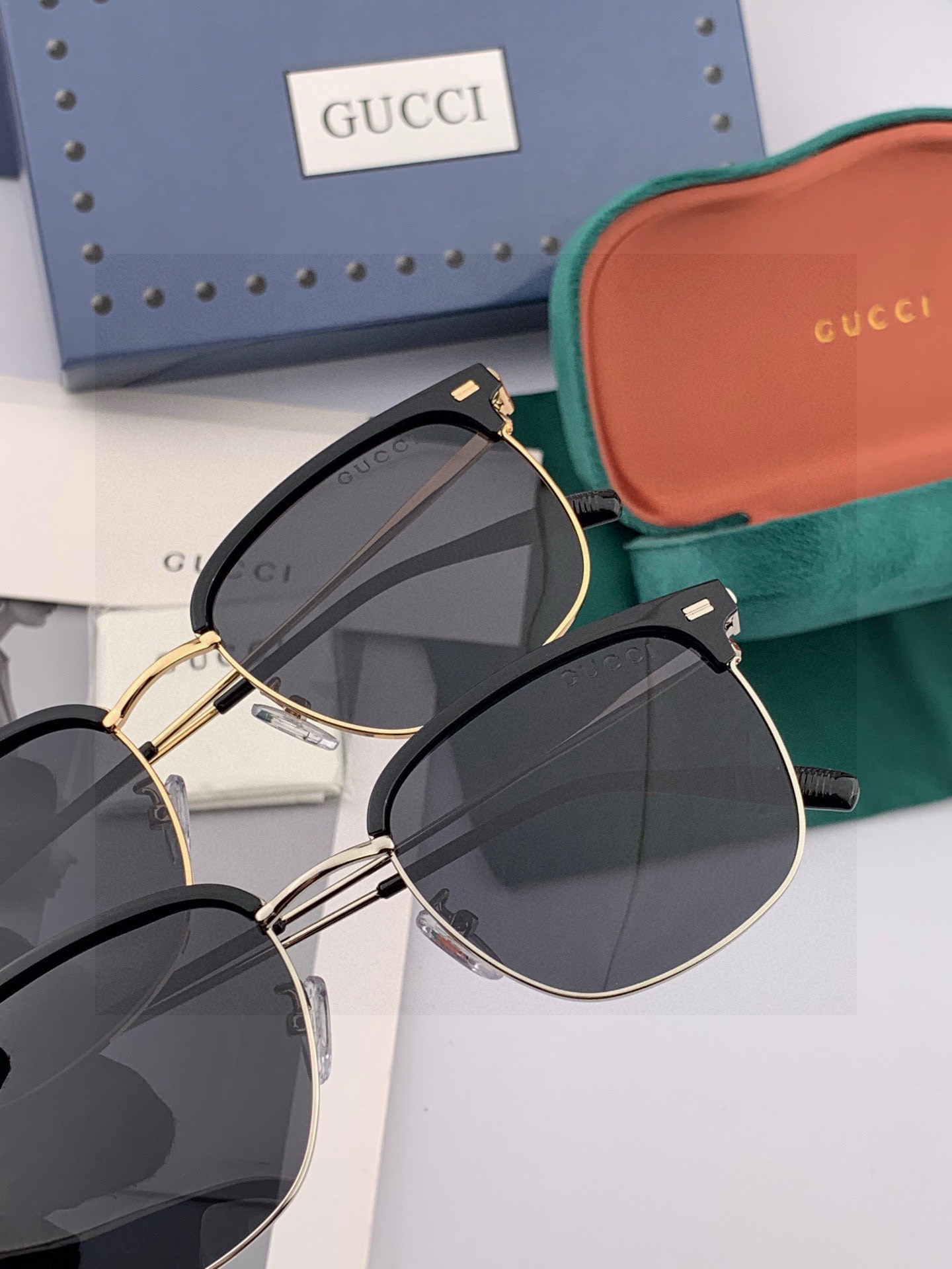 Gucci 。 高品质男女款墨镜 👍 进口宝丽来偏光镜片 。蛤蟆镜 开车钓鱼都可 。百搭显瘦墨镜韩版男士