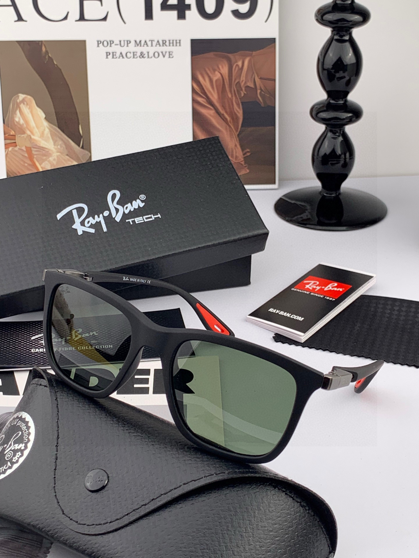 官方同步 品牌:雷朋经典男女士玻璃太阳镜 材质：美国宝丽来高清防爆钢化玻璃镜片 型号：RB3443