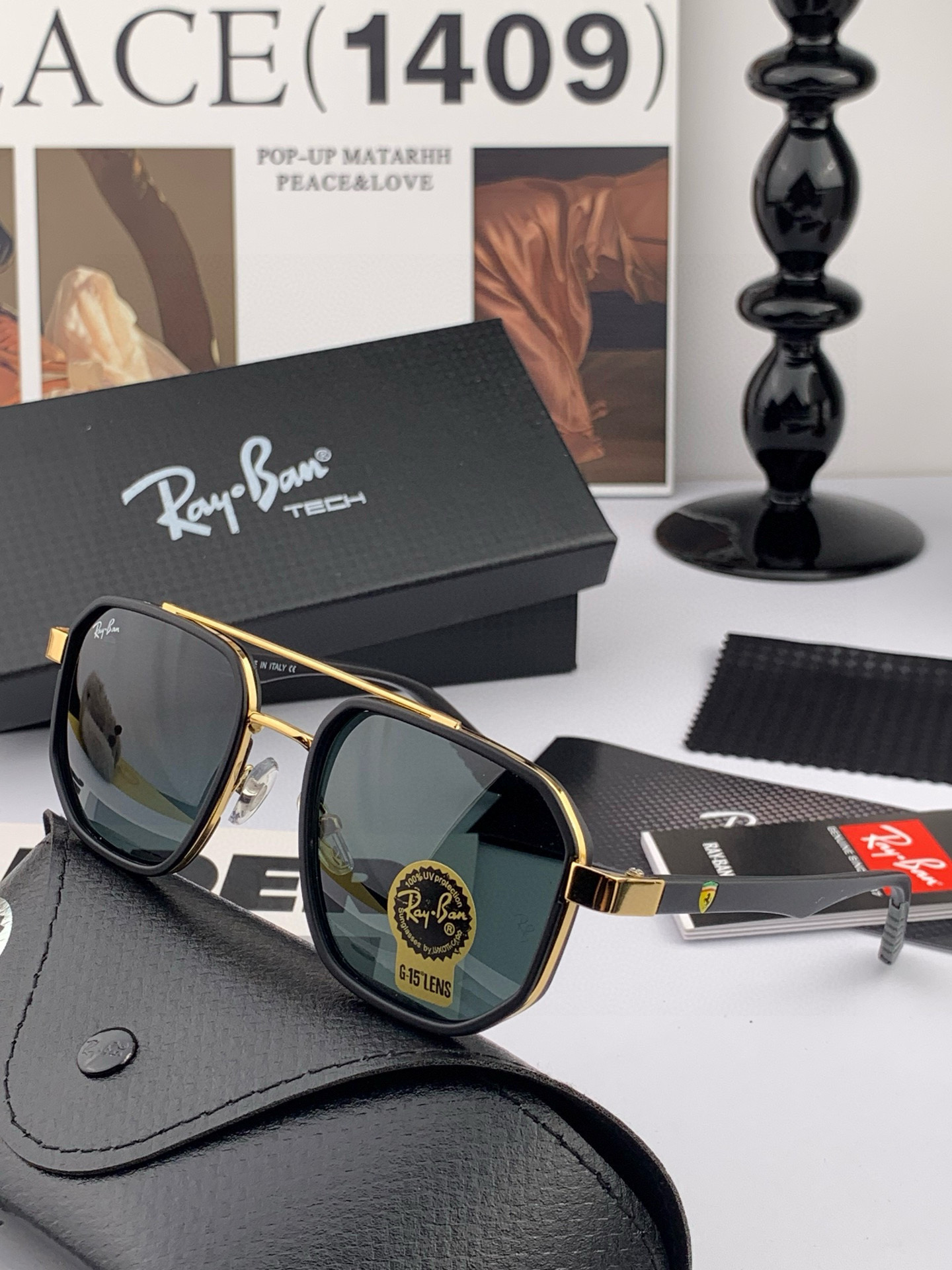 官方同步 品牌:雷朋经典男女士玻璃太阳镜 材质：美国宝丽来高清防爆钢化玻璃镜片 型号：RB59000