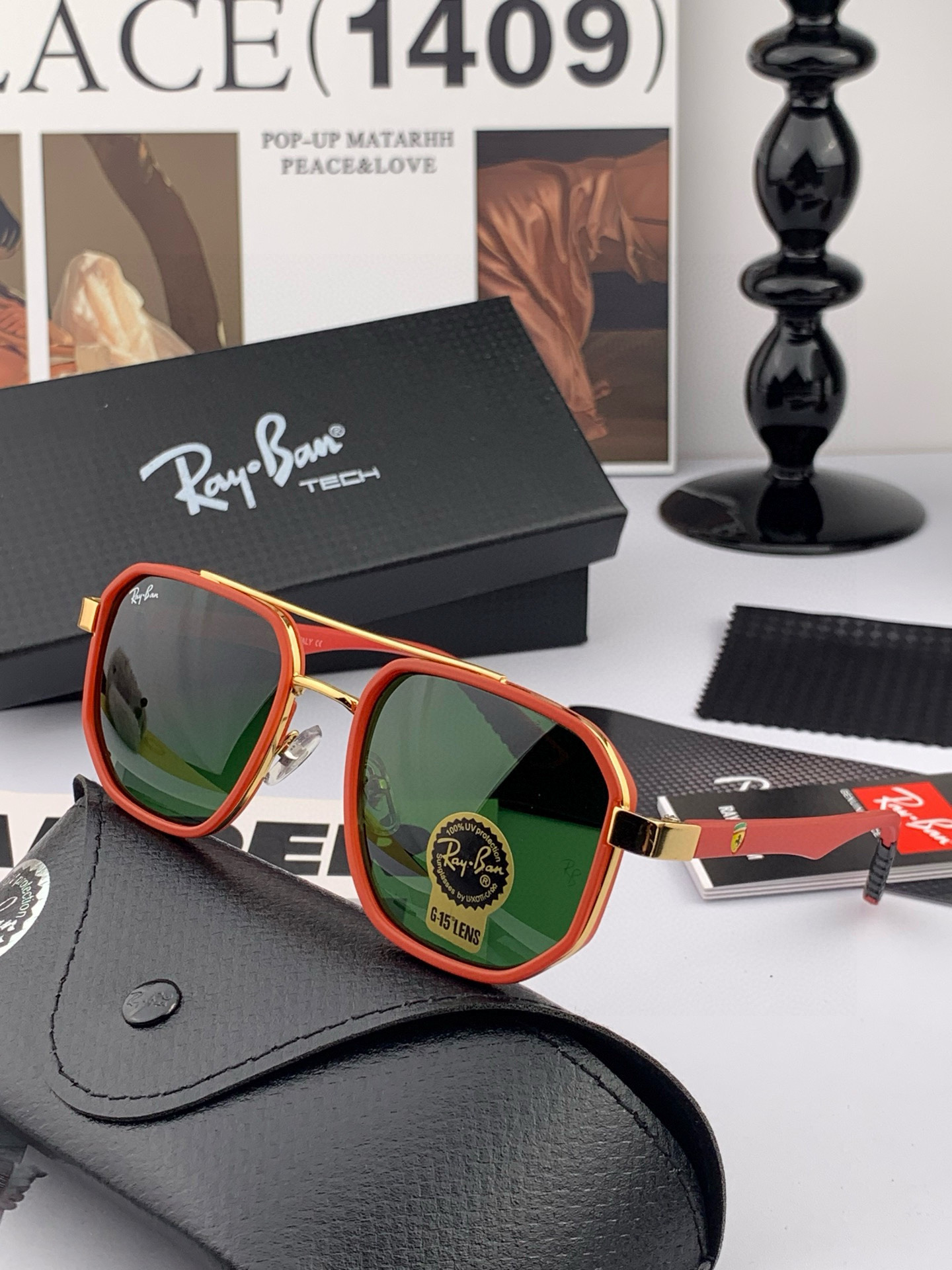 官方同步 品牌:雷朋经典男女士玻璃太阳镜 材质：美国宝丽来高清防爆钢化玻璃镜片 型号：RB59000