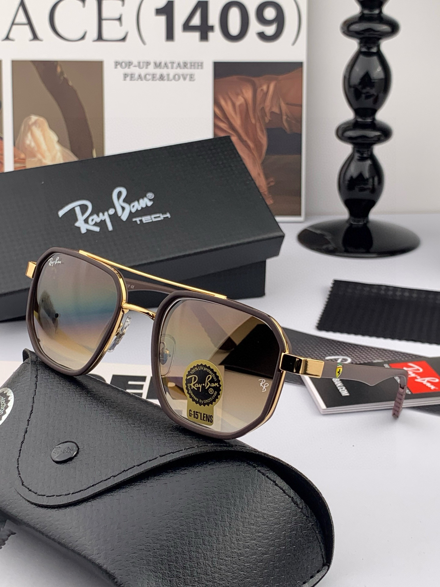 官方同步 品牌:雷朋经典男女士玻璃太阳镜 材质：美国宝丽来高清防爆钢化玻璃镜片 型号：RB59000