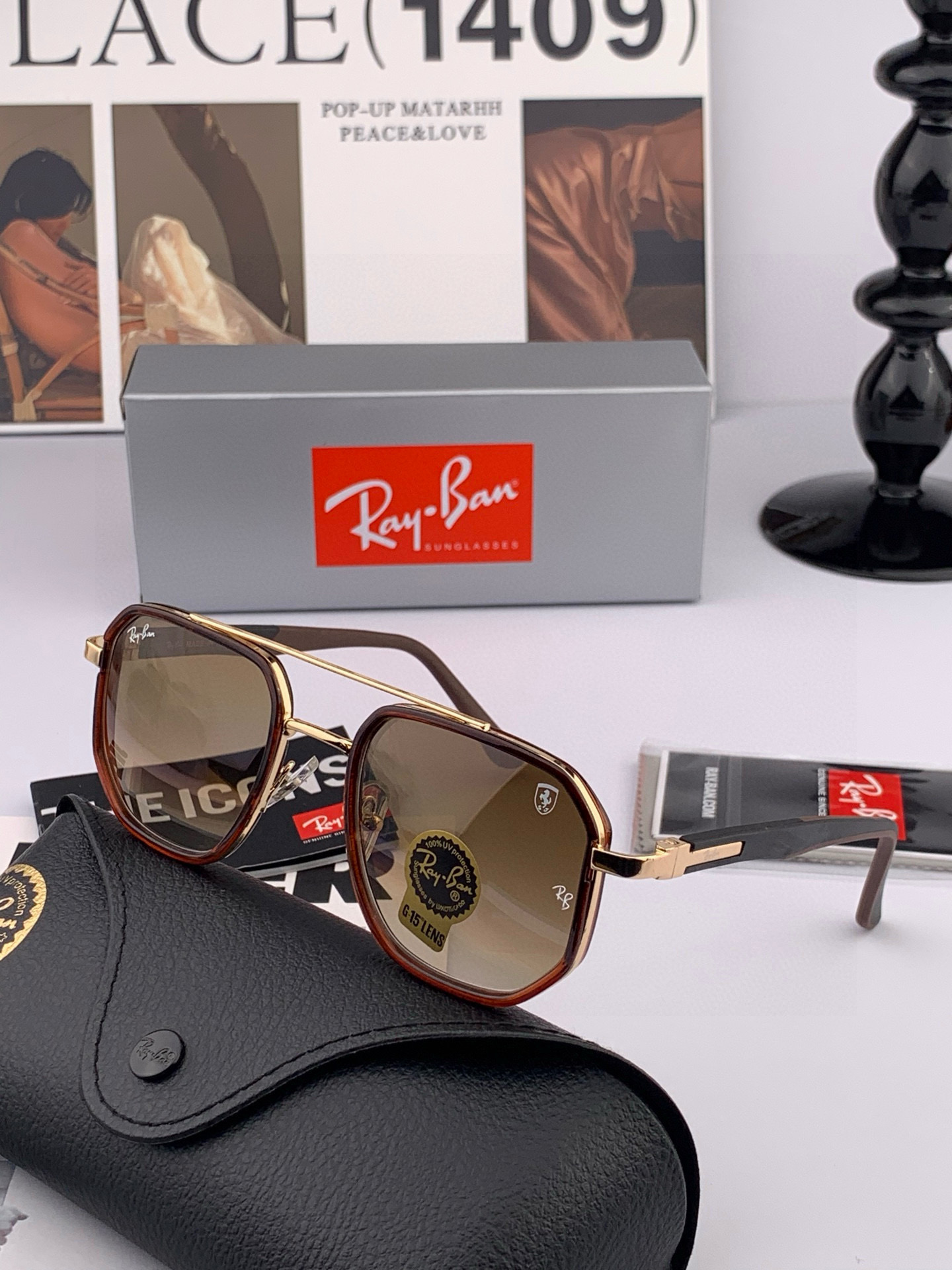 官方同步 品牌:雷朋经典男女士玻璃太阳镜 材质：美国宝丽来高清防爆钢化玻璃镜片 型号：RB3433