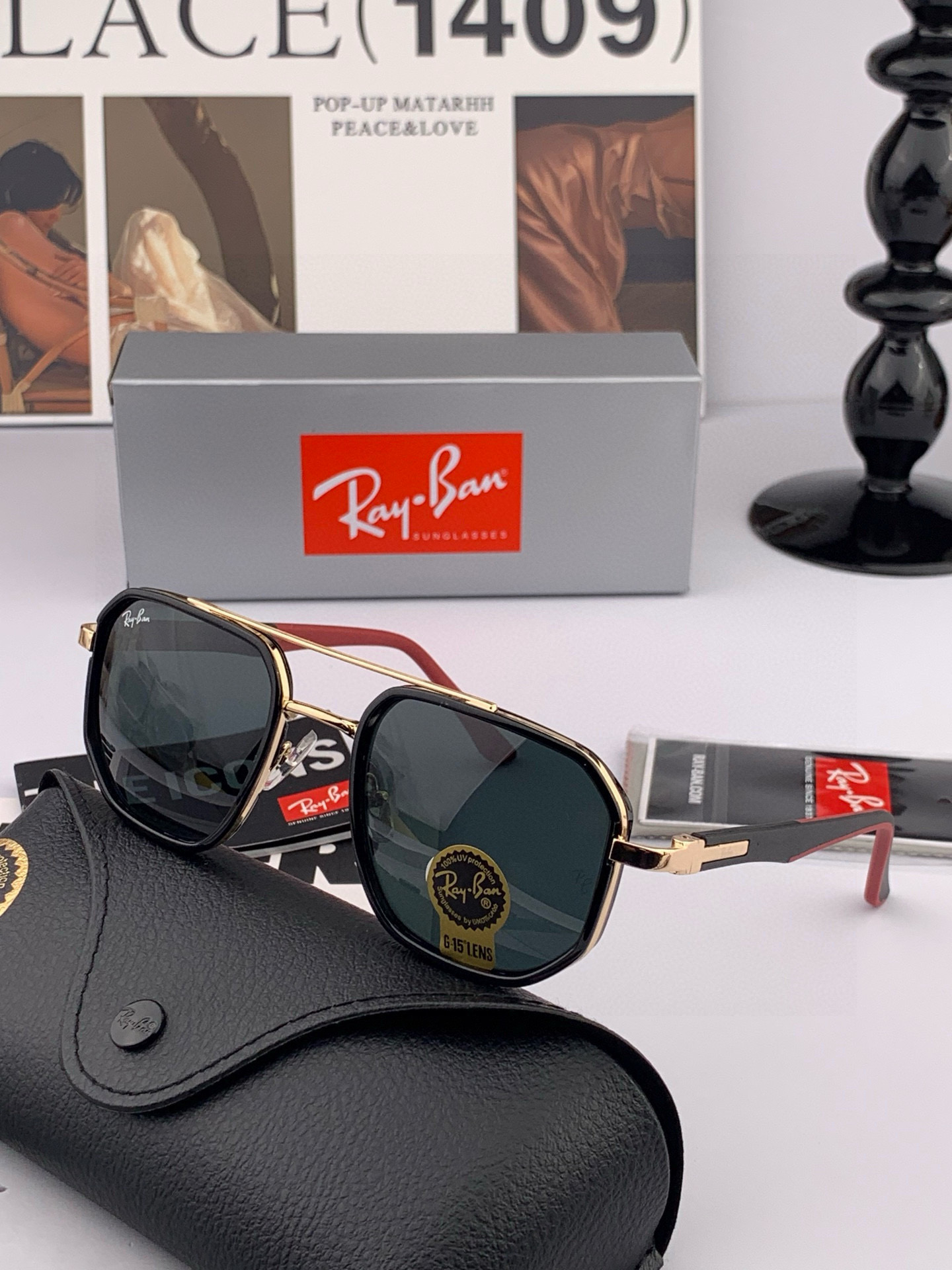 官方同步 品牌:雷朋经典男女士玻璃太阳镜 材质：美国宝丽来高清防爆钢化玻璃镜片 型号：RB3433