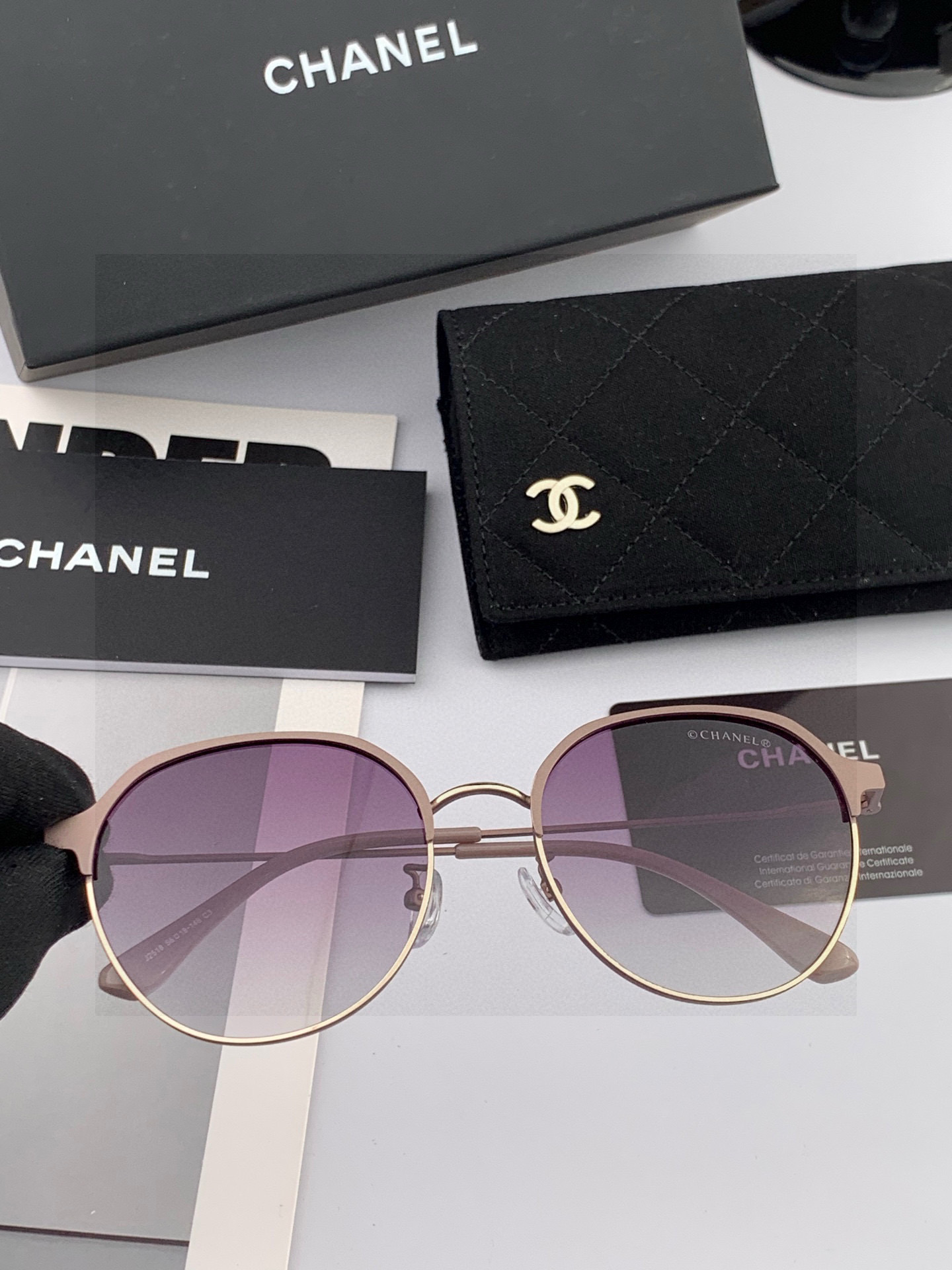 🔺 【香奈儿】2025开春新款 潮流爆款 时尚圆框太阳镜 高品质 佩戴舒适 网红潮款墨镜 女士高清太阳镜