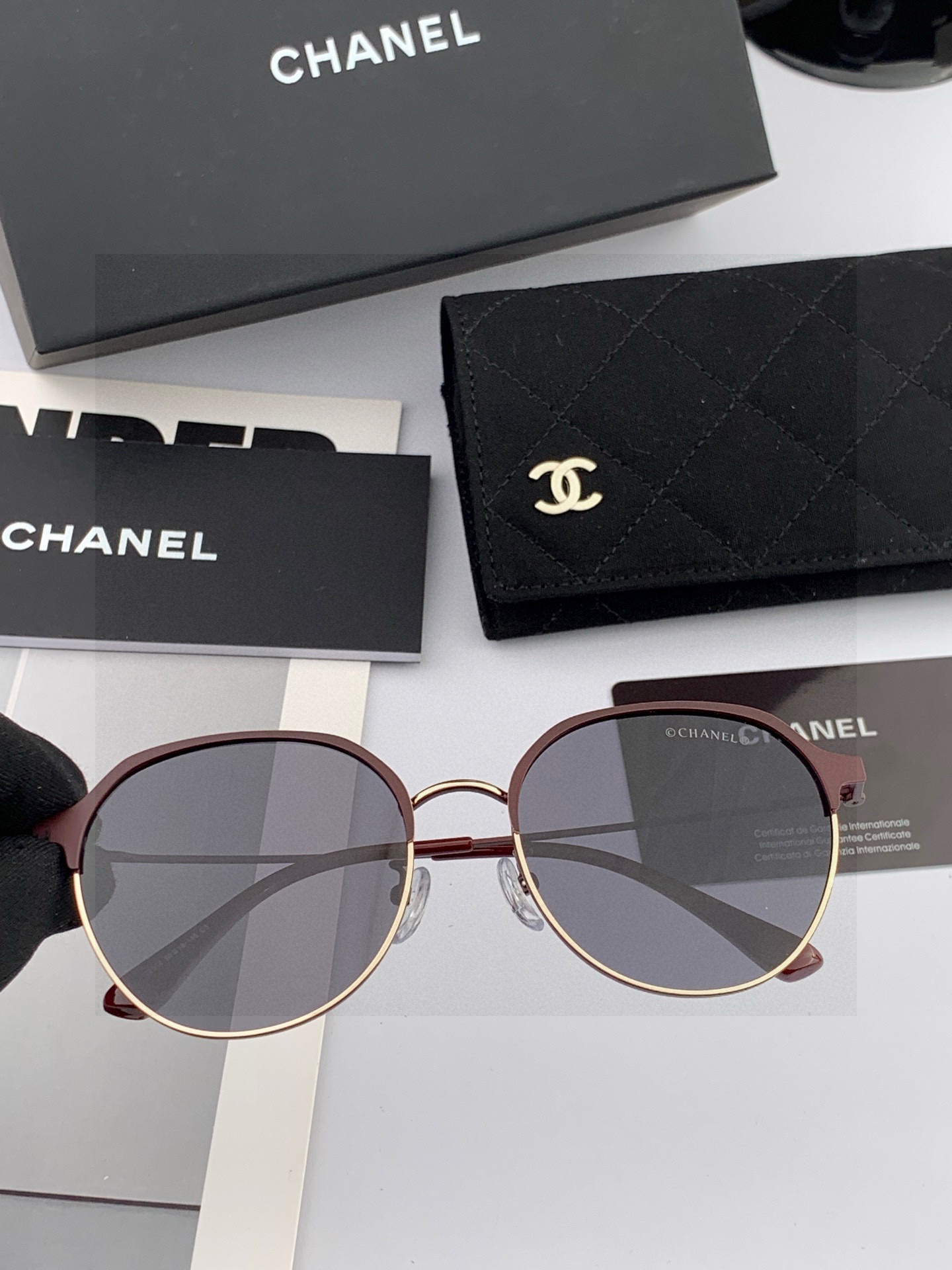 🔺 【香奈儿】2025开春新款 潮流爆款 时尚圆框太阳镜 高品质 佩戴舒适 网红潮款墨镜 女士高清太阳镜