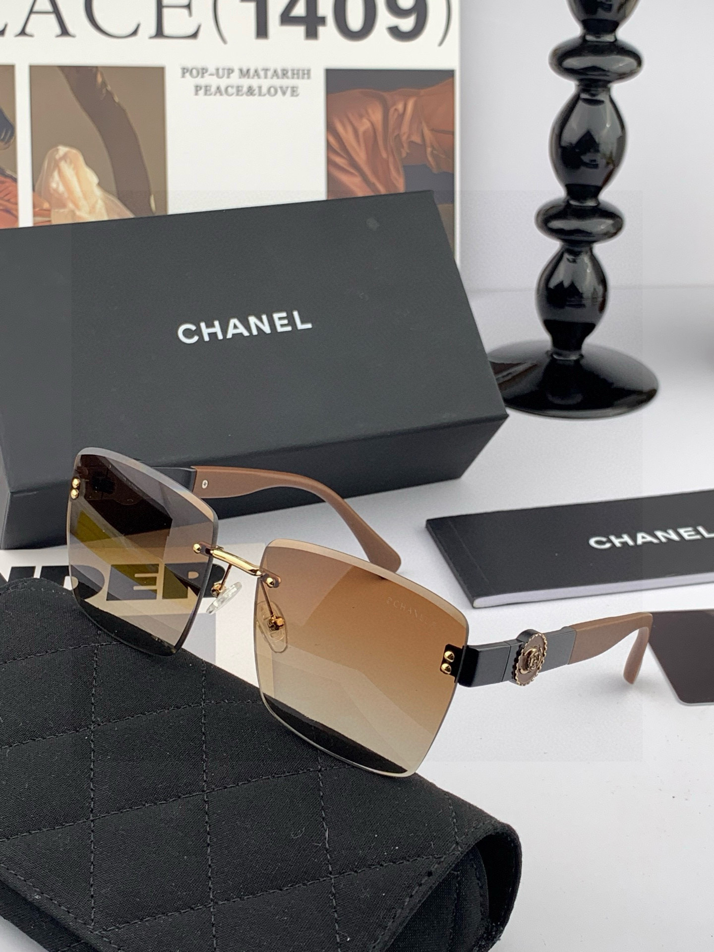 🔺 【香奈儿】2025开春新款 潮流爆款 时尚方框太阳镜 高品质 佩戴舒适 网红潮款墨镜 女士高清加厚偏