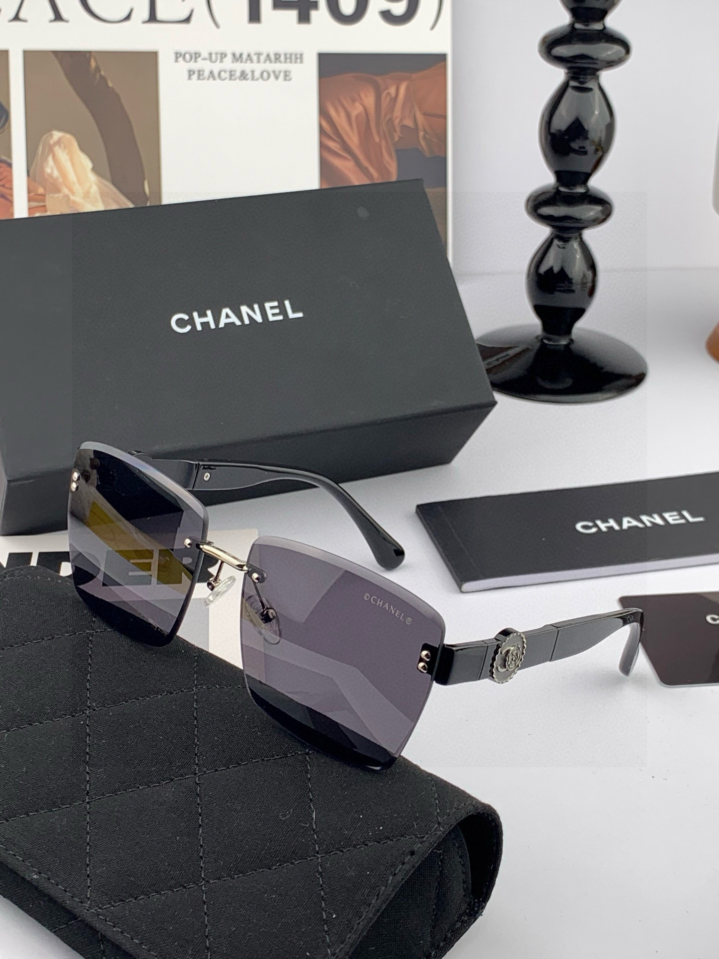 🔺 【香奈儿】2025开春新款 潮流爆款 时尚方框太阳镜 高品质 佩戴舒适 网红潮款墨镜 女士高清加厚偏