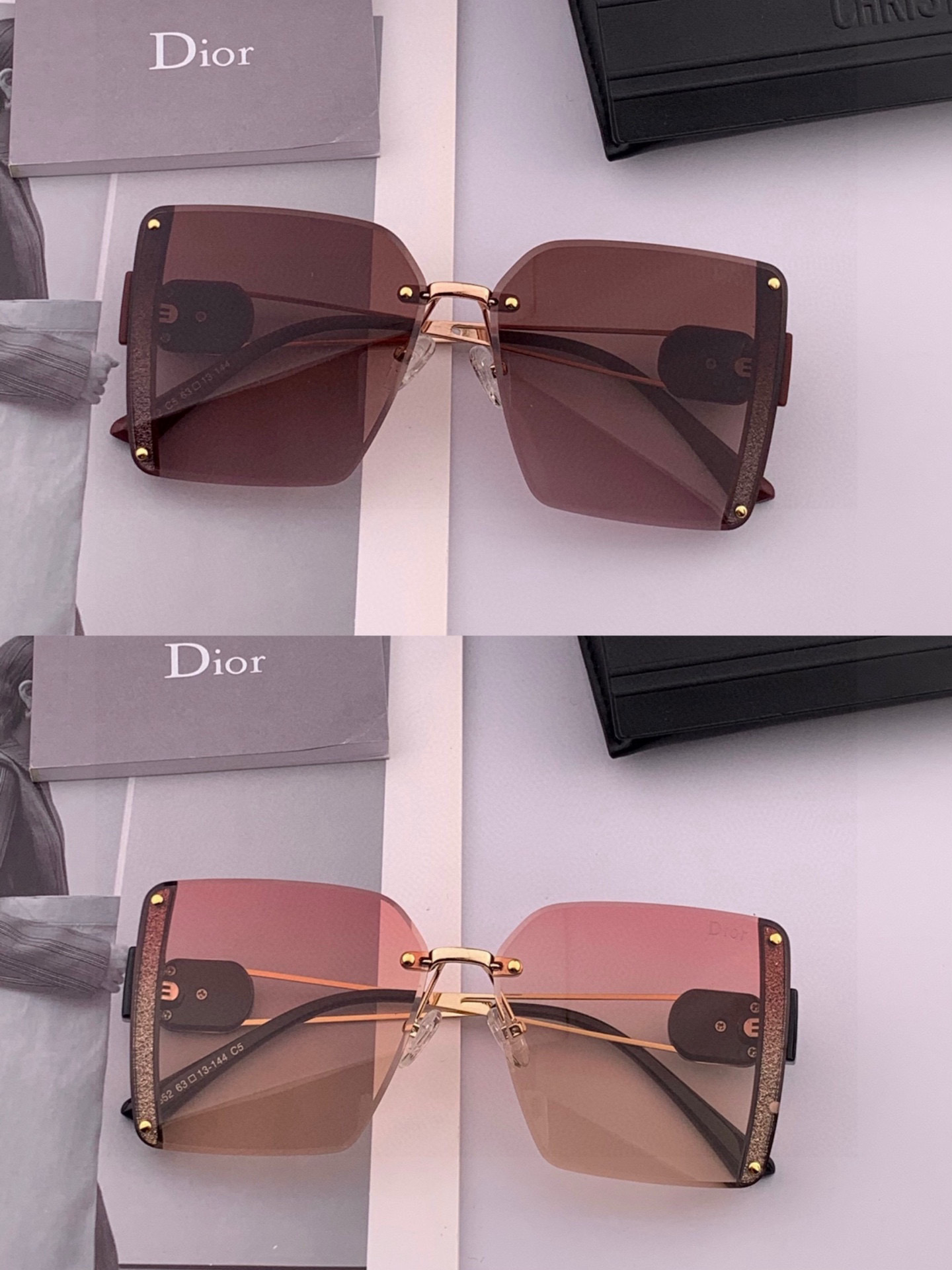 🔺 【DIOR-迪奥】2025开春新款 潮流爆款 时尚方框太阳镜 高品质 佩戴舒适 网红潮款墨镜 型号：