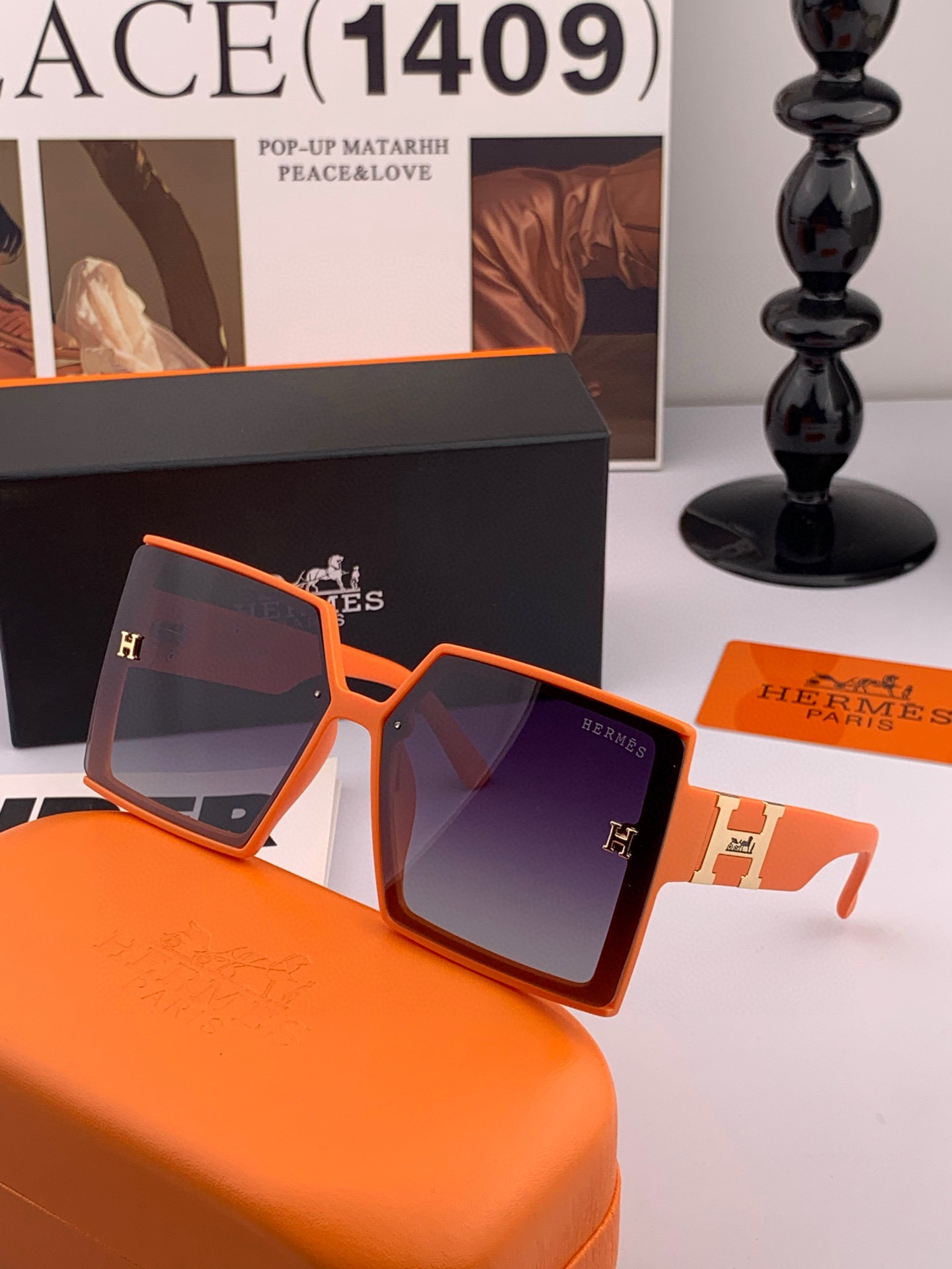 【TR偏光系列】爱马仕 经典的方框设计，不挑脸型，无论搭配大衣还是连衣裙都非常显气质尼龙偏光镜片预防紫外