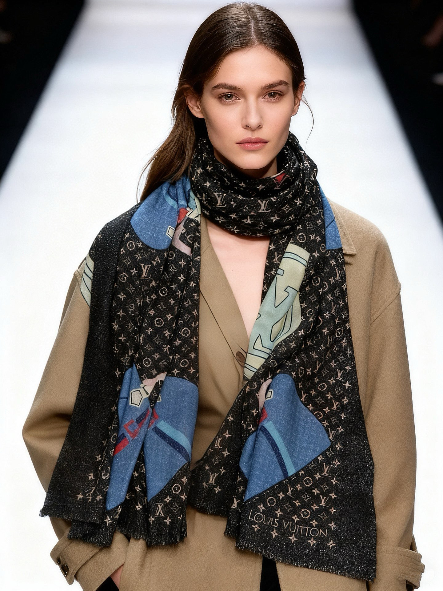 会发光发亮的围巾and Away 系列,致意路易威登的旅行传承.描绘 Monogram 载着路易威登手袋和行李箱升向天空之景 羊绒材质❗️轻奢感十足👸 🌺专柜新款🌟面料追求造型,手感挺括,高端设计师配色均考虑上身效果和色彩饱和度,色泽新鲜浓郁非常精致又有名媛气质!好货不等人,喜欢就不能错过哦!快快砸单来吧🎁尺寸:100*200