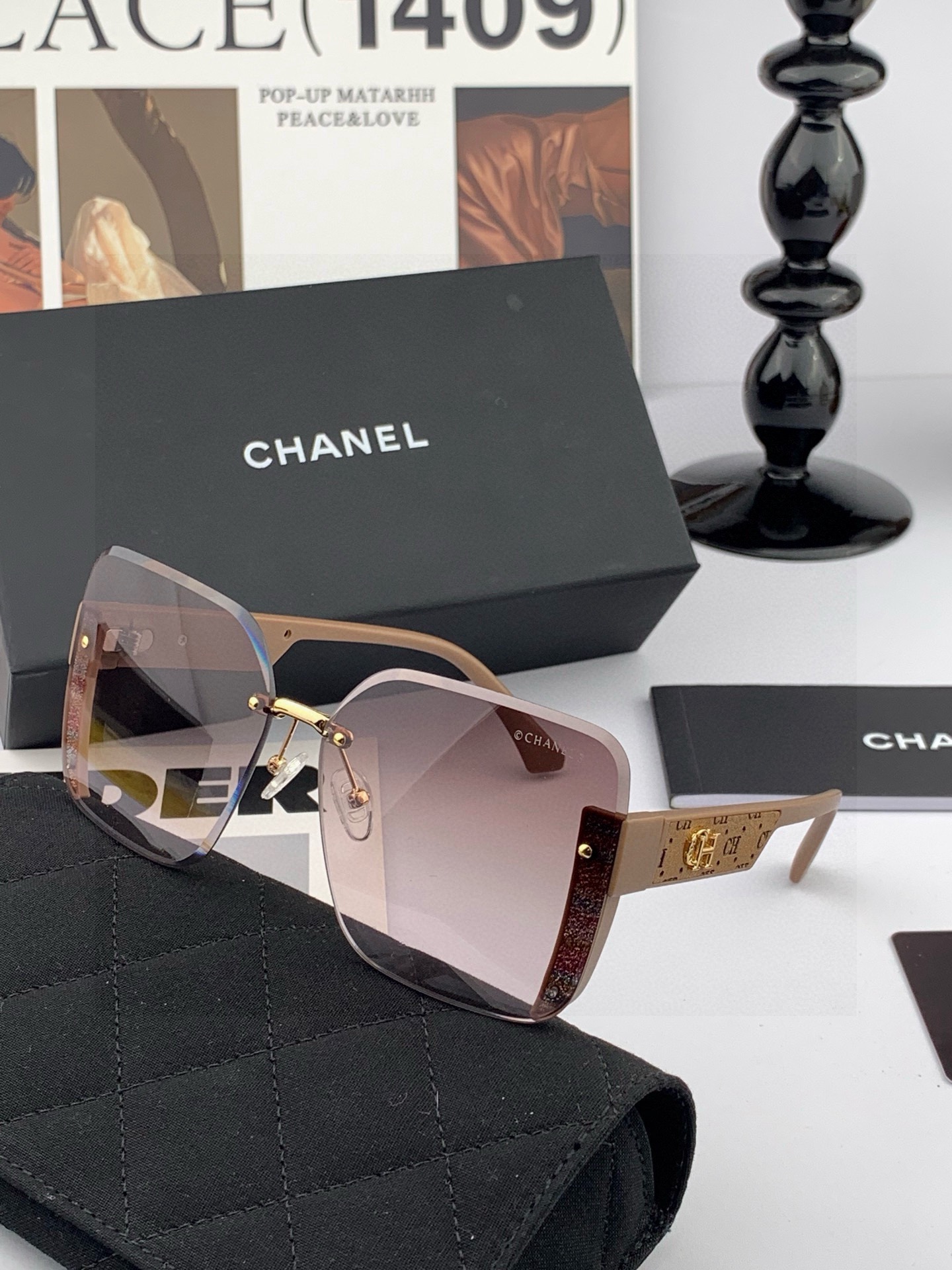 🔺 【香奈儿】2025开春新款 潮流爆款 时尚方框太阳镜 高品质 佩戴舒适 网红潮款墨镜 女士高清加厚偏