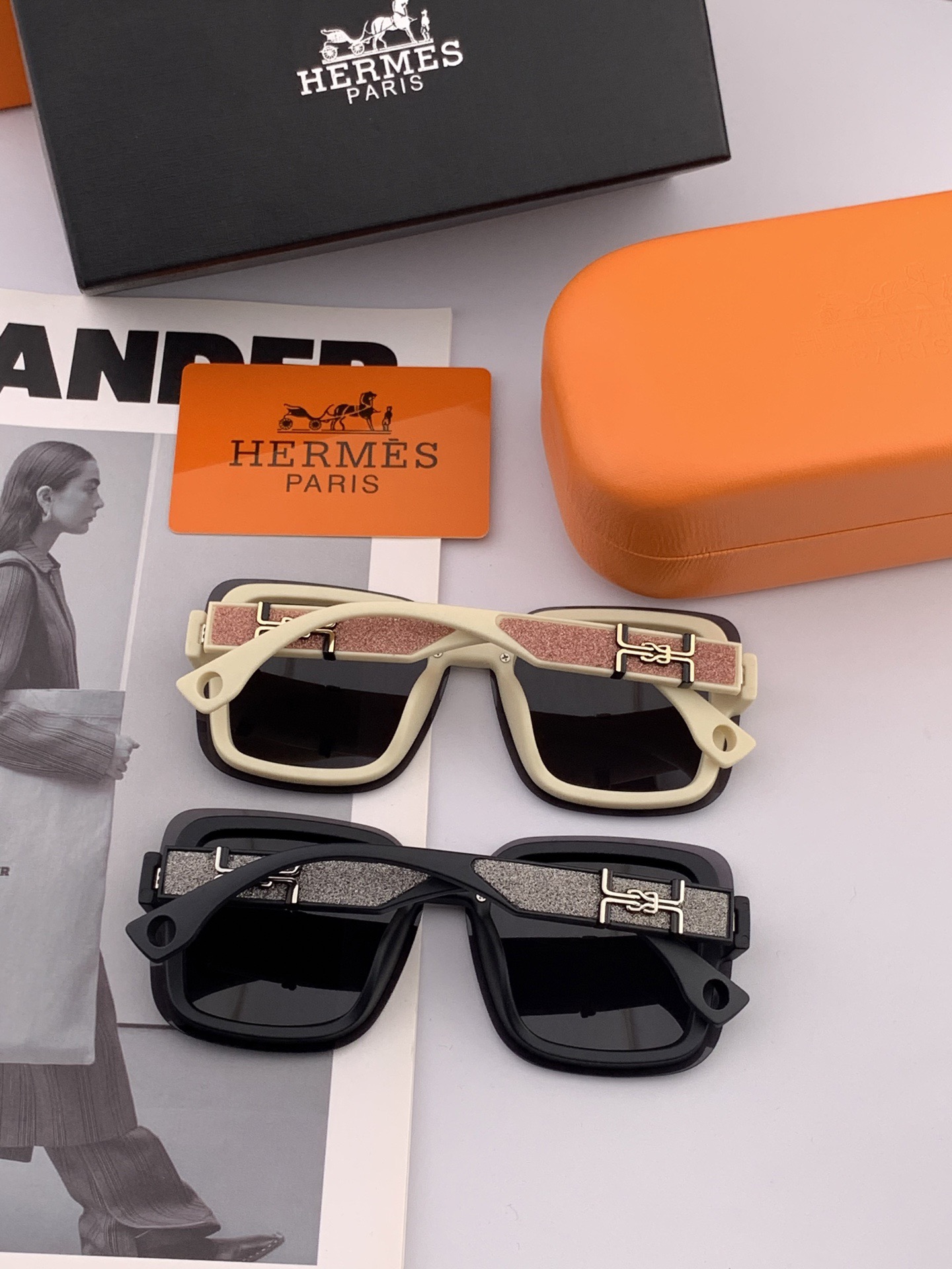 【TR偏光系列】爱马仕 经典的方框设计，不挑脸型，无论搭配大衣还是连衣裙都非常显气质尼龙偏光镜片预防紫外