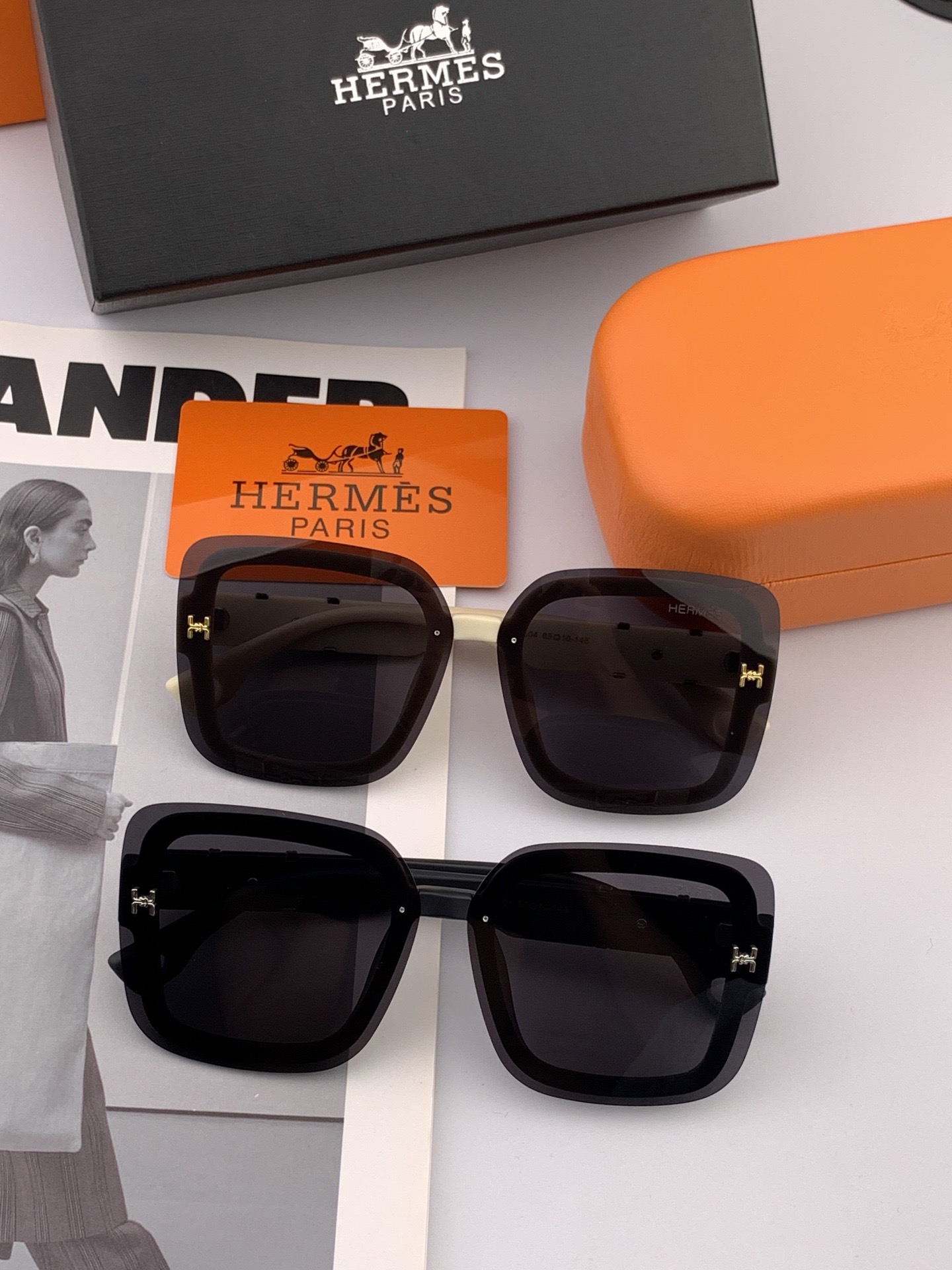 【TR偏光系列】爱马仕 经典的方框设计，不挑脸型，无论搭配大衣还是连衣裙都非常显气质尼龙偏光镜片预防紫外