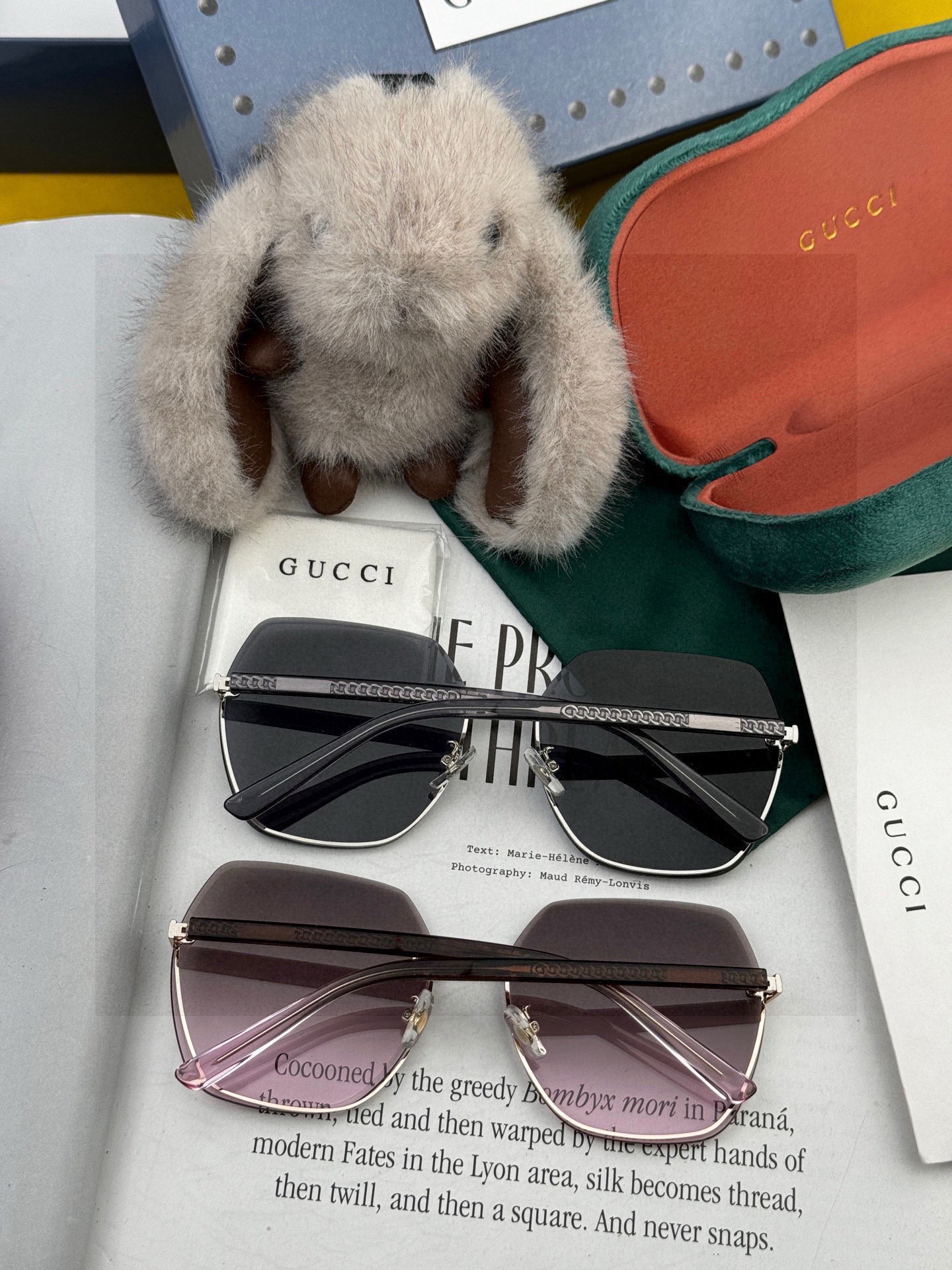 【尼龙偏光系列】GUCCI无框太阳镜墨多边形设计，不挑脸型，无论搭配大衣还是连衣裙都非常显气质尼龙偏光镜