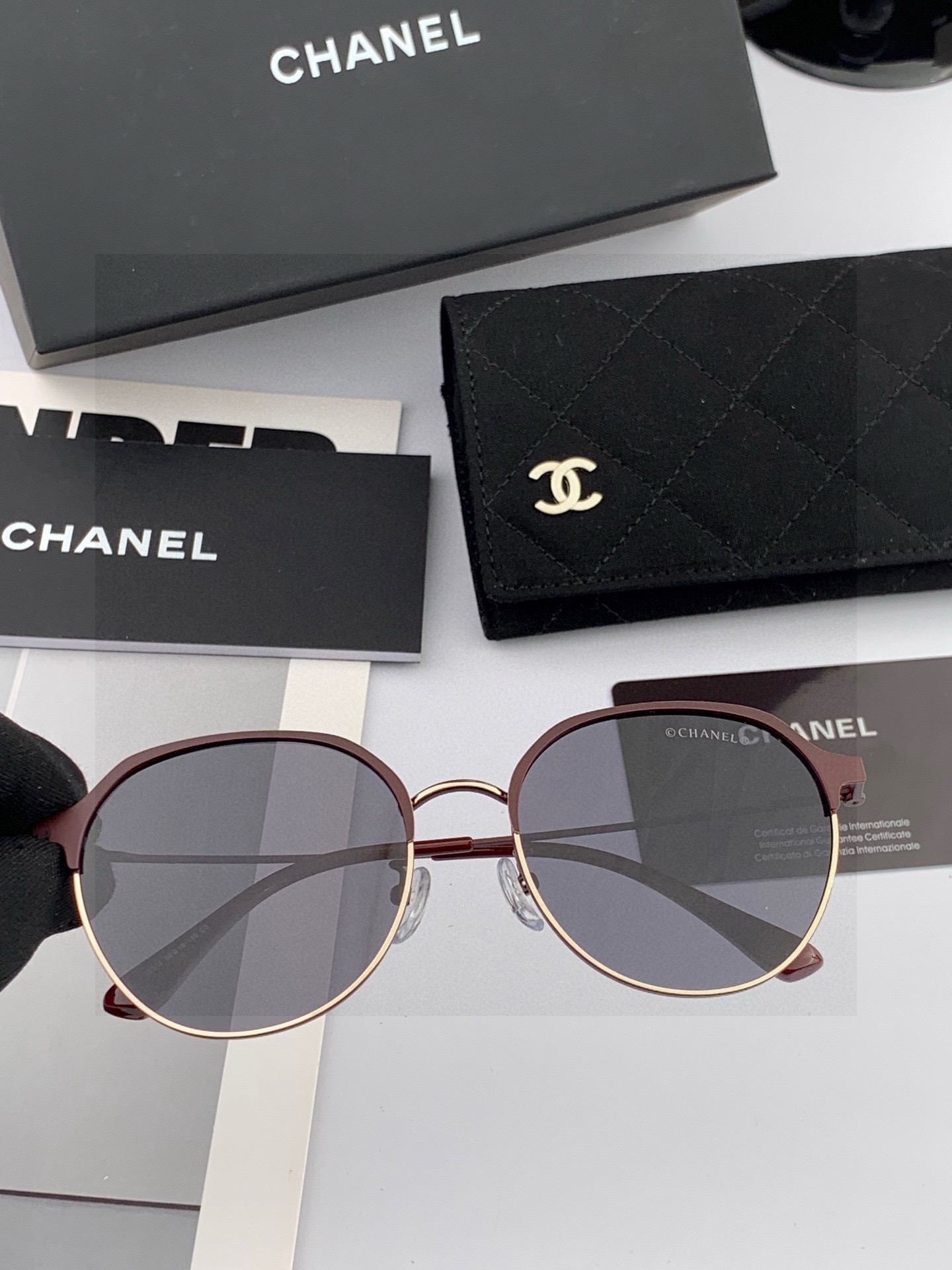 🔺 【香奈儿】2025开春新款 潮流爆款 时尚圆框太阳镜 高品质 佩戴舒适 网红潮款墨镜 女士高清太阳镜